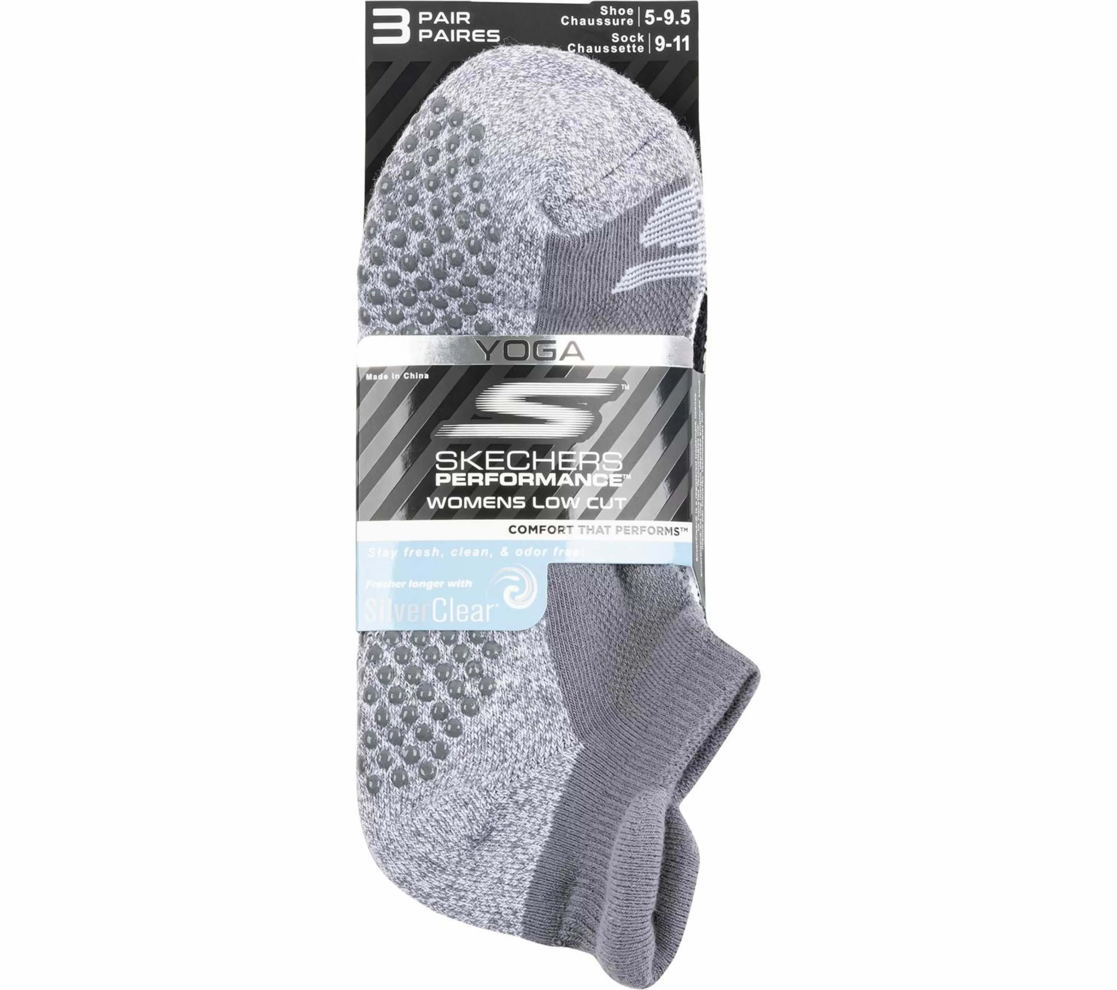 SKECHERS Accessoires^3 Pack Low Cut Grip Socks GRIJS