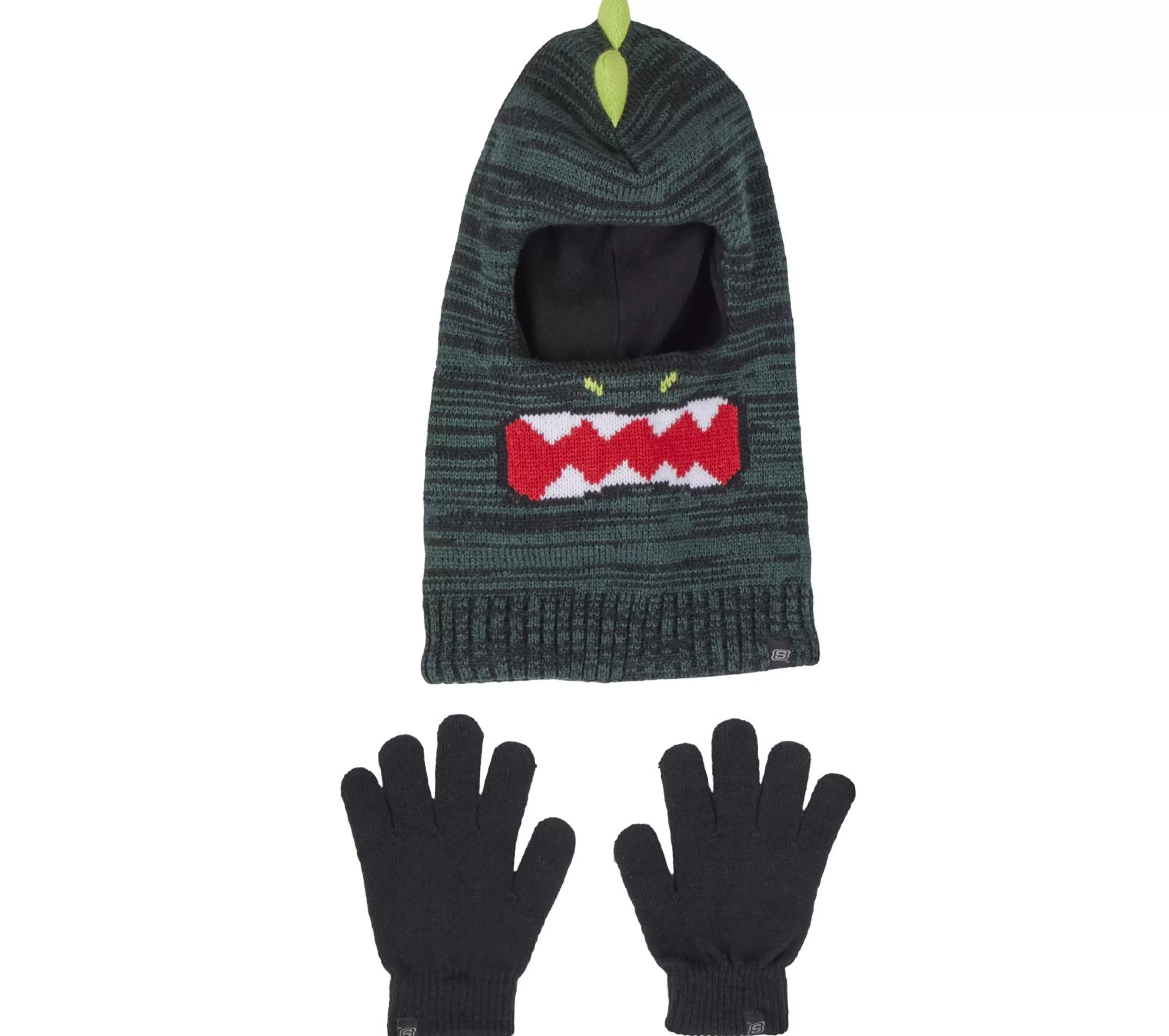 SKECHERS Petten | Petten^3D Knit Dino Ski Mask And Glove Set GROEN