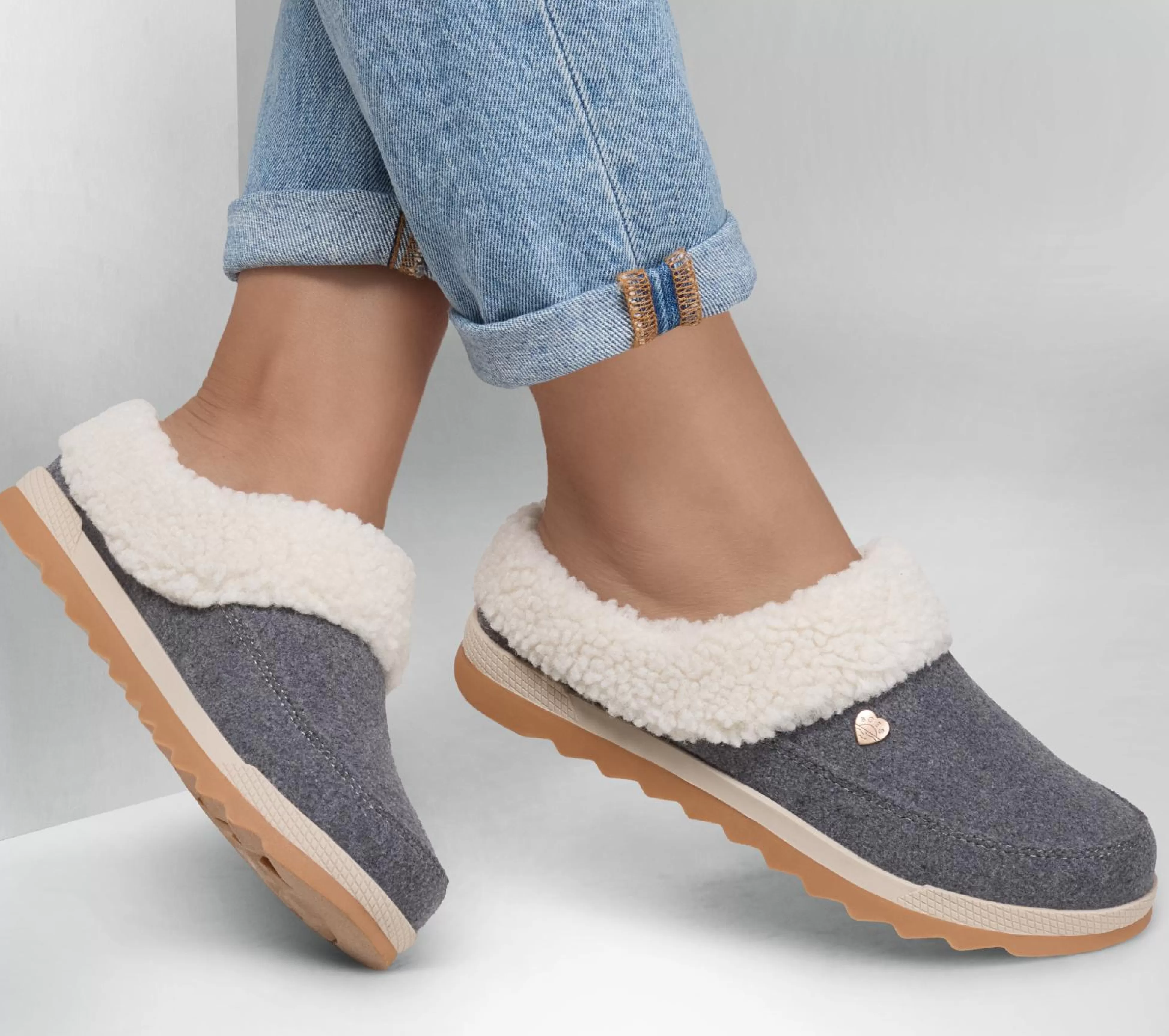 SKECHERS Pantoffels^BOBS Cozy Chill - Light Downtime GRIJS