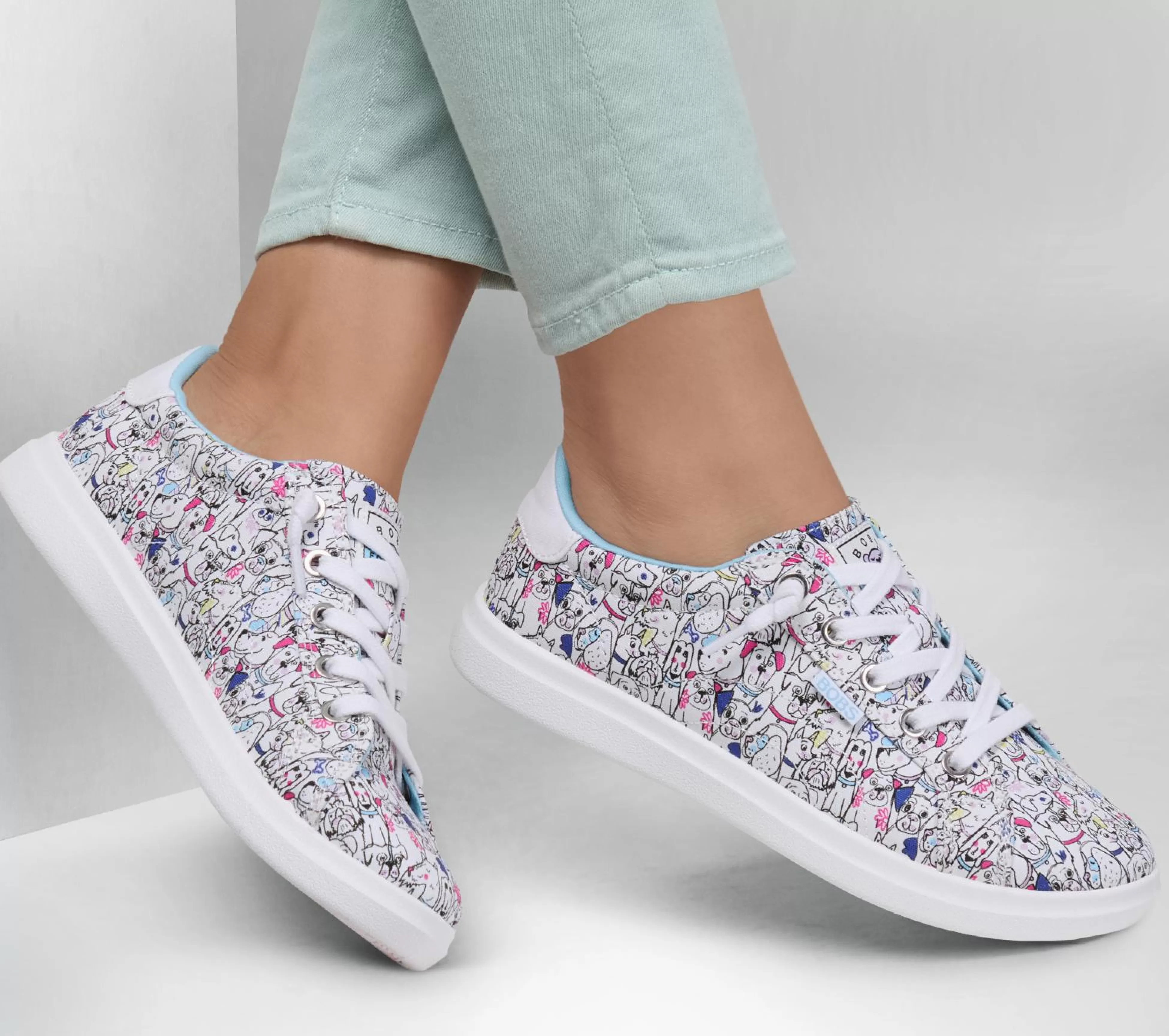 SKECHERS Canvas Schoenen | Casual Sneakers^BOBS D'Vine - Doodle Fair WIT / MULTI