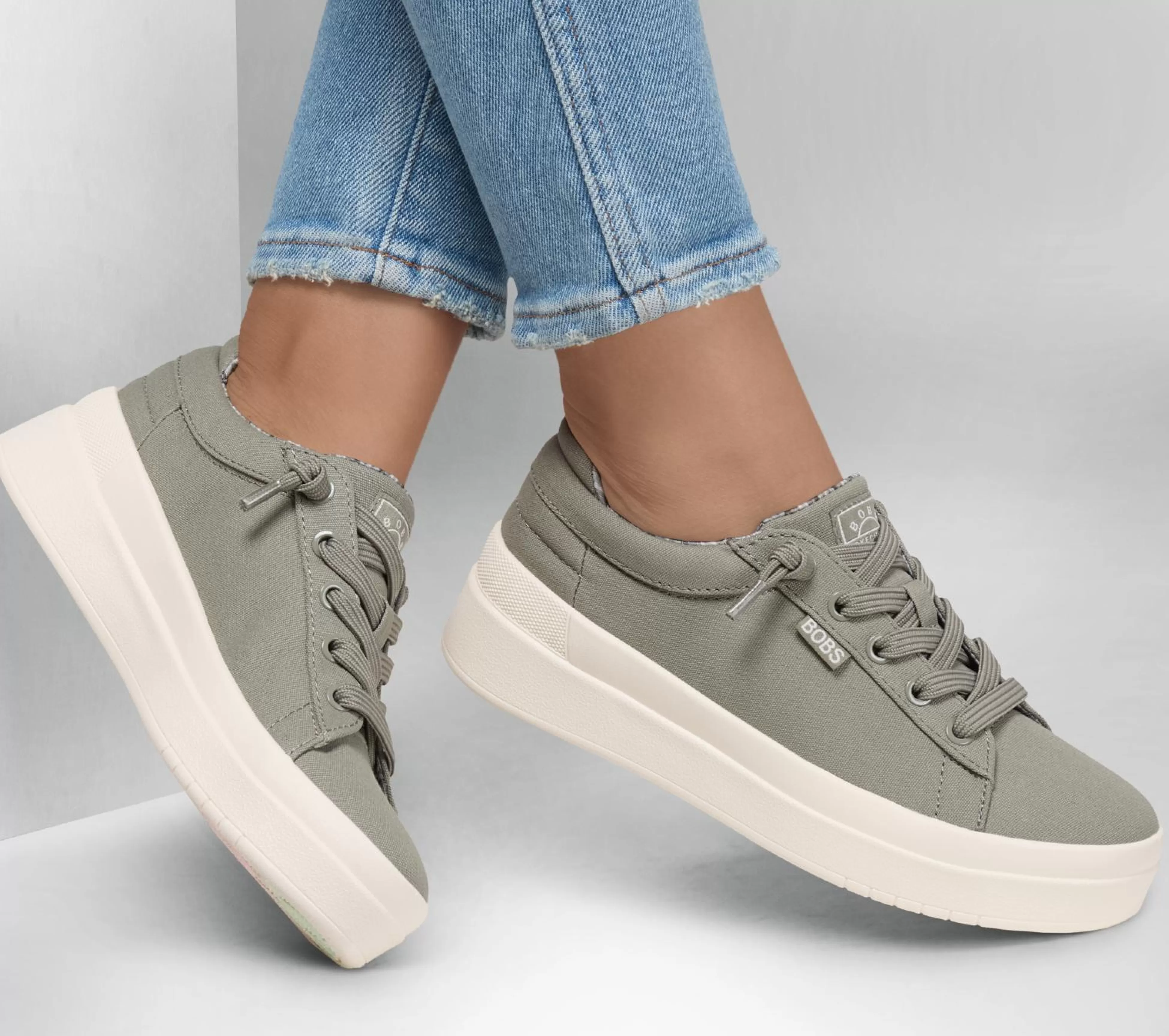 SKECHERS Canvas Schoenen | Instappers^BOBS D'Vine Sky - Prime Pace OLIJF