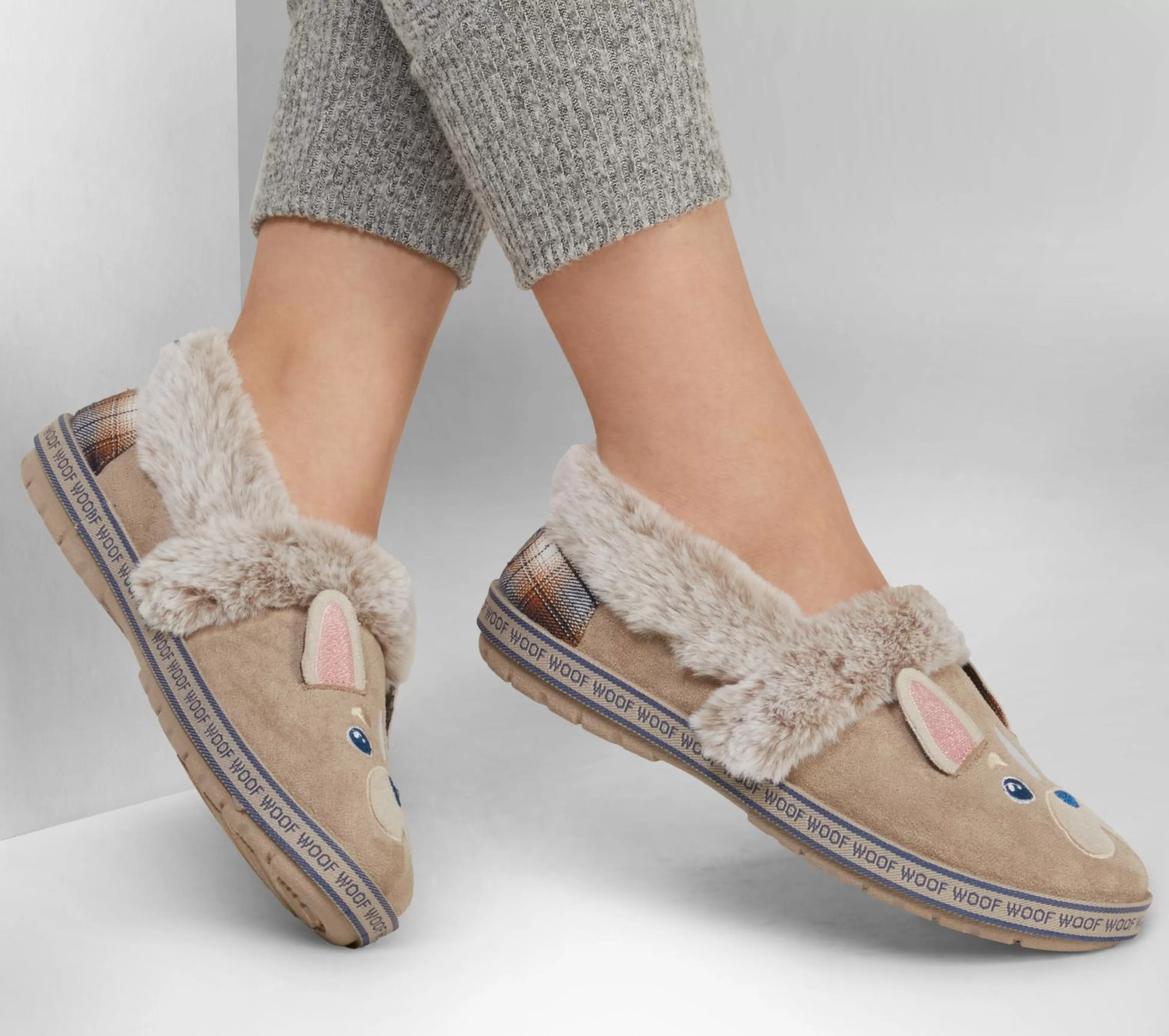 SKECHERS Pantoffels^BOBS Too Cozy - Dog-Attitude TAUPE