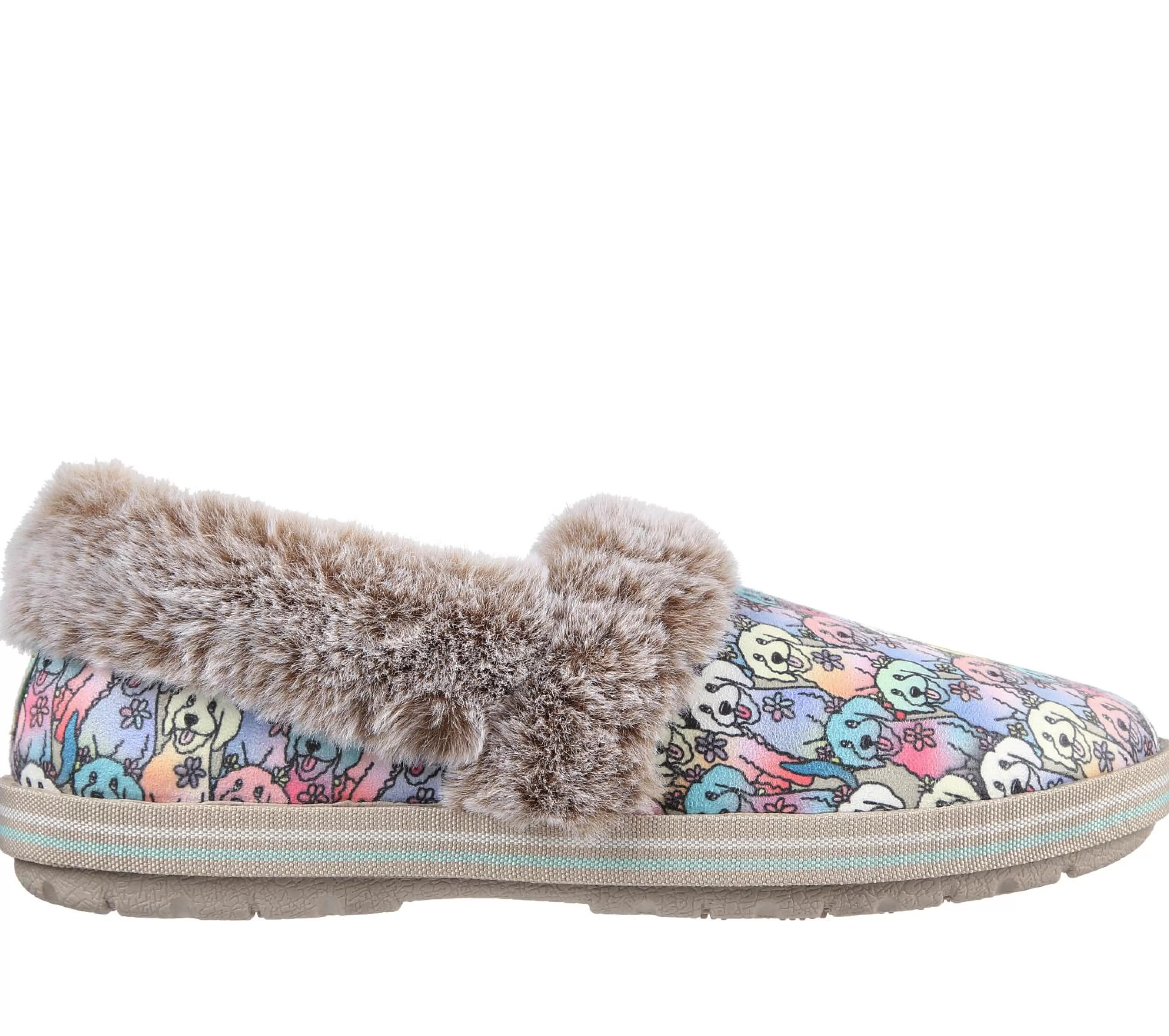 SKECHERS Pantoffels^BOBS Too Cozy - Winter Howl NATUURLIJK / MULTI