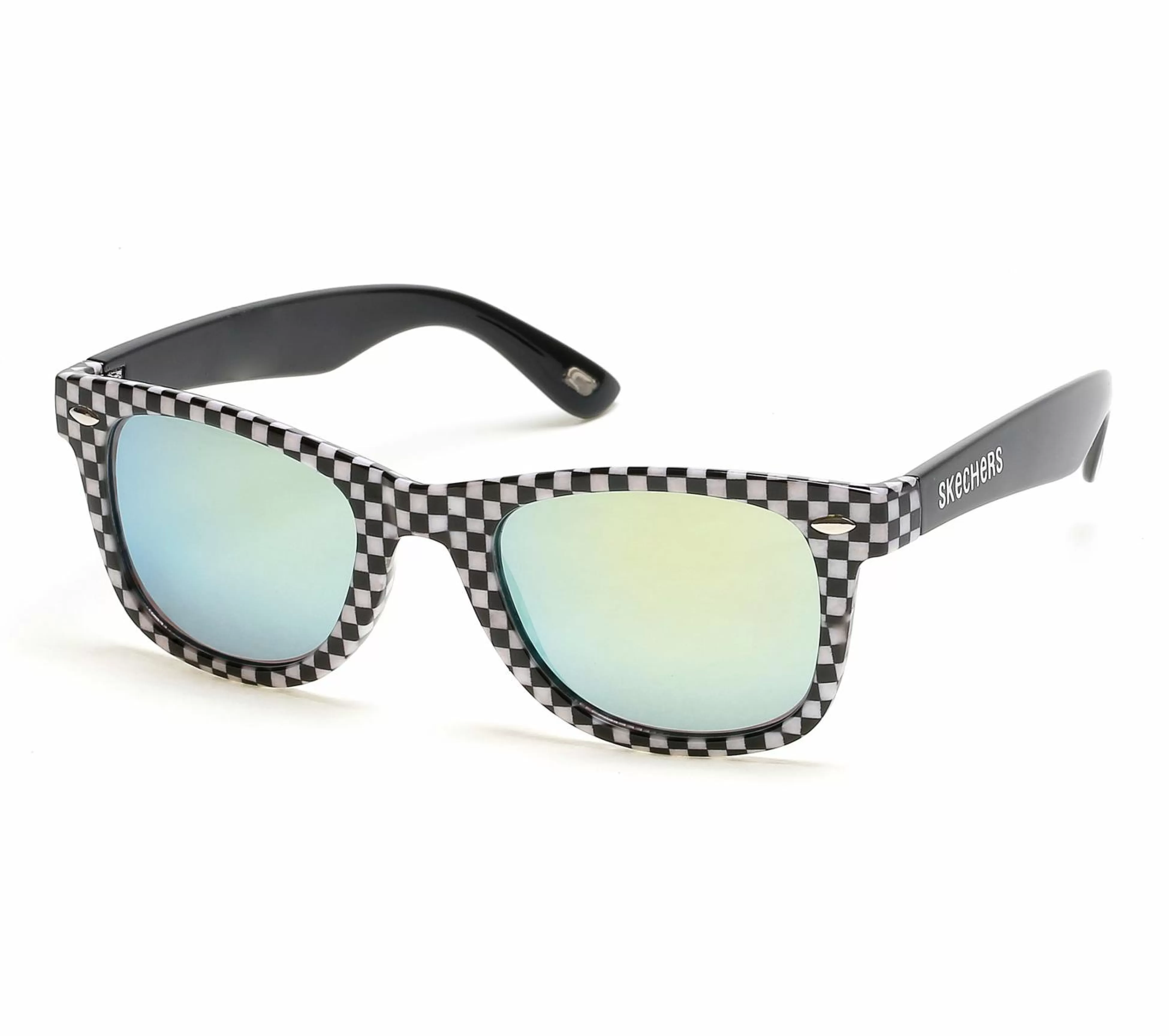 SKECHERS Zonnebrillen | Accessoires^Checkered Wayfarer Sunglasses ZWART / WIT