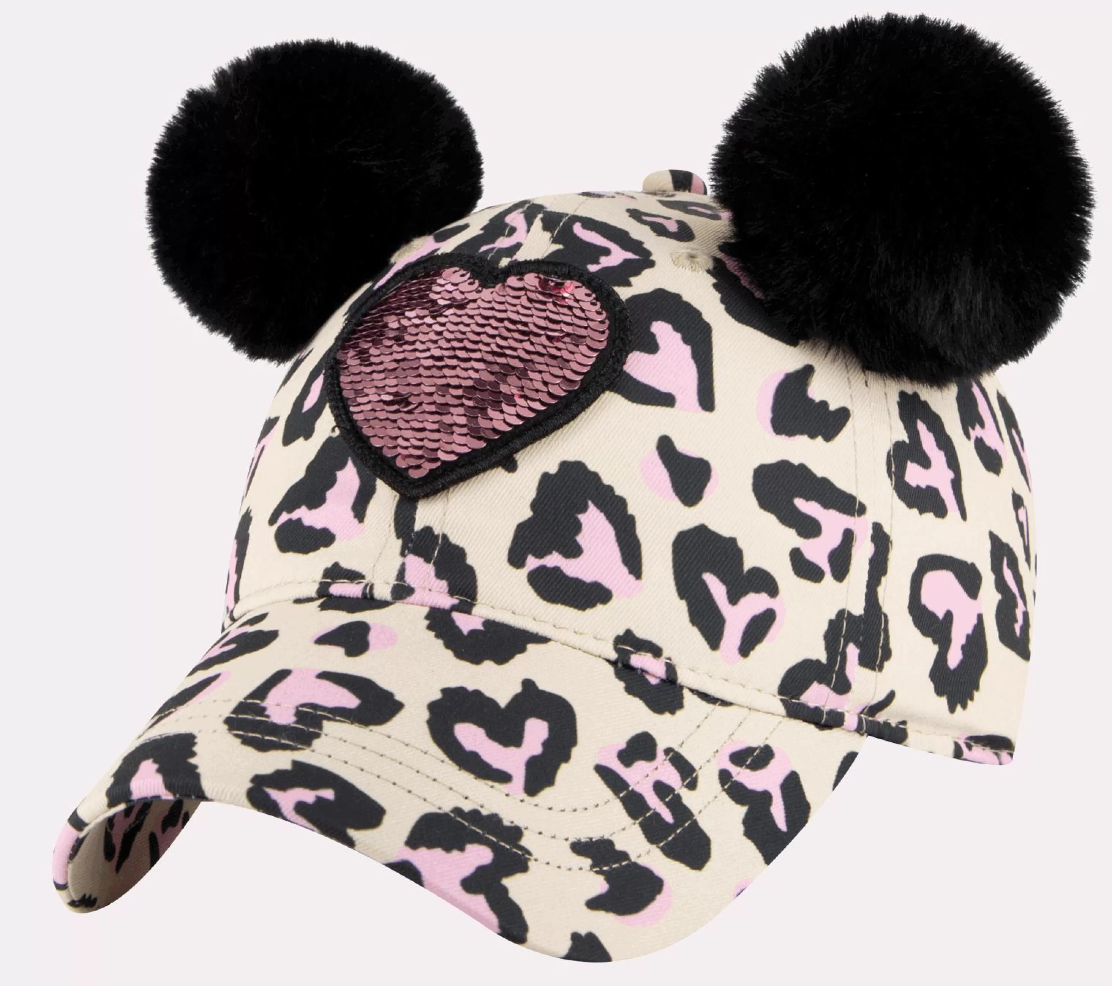 SKECHERS Petten | Petten^Cheetah Love Hat LICHT GRIJS / ZWART / ROZE