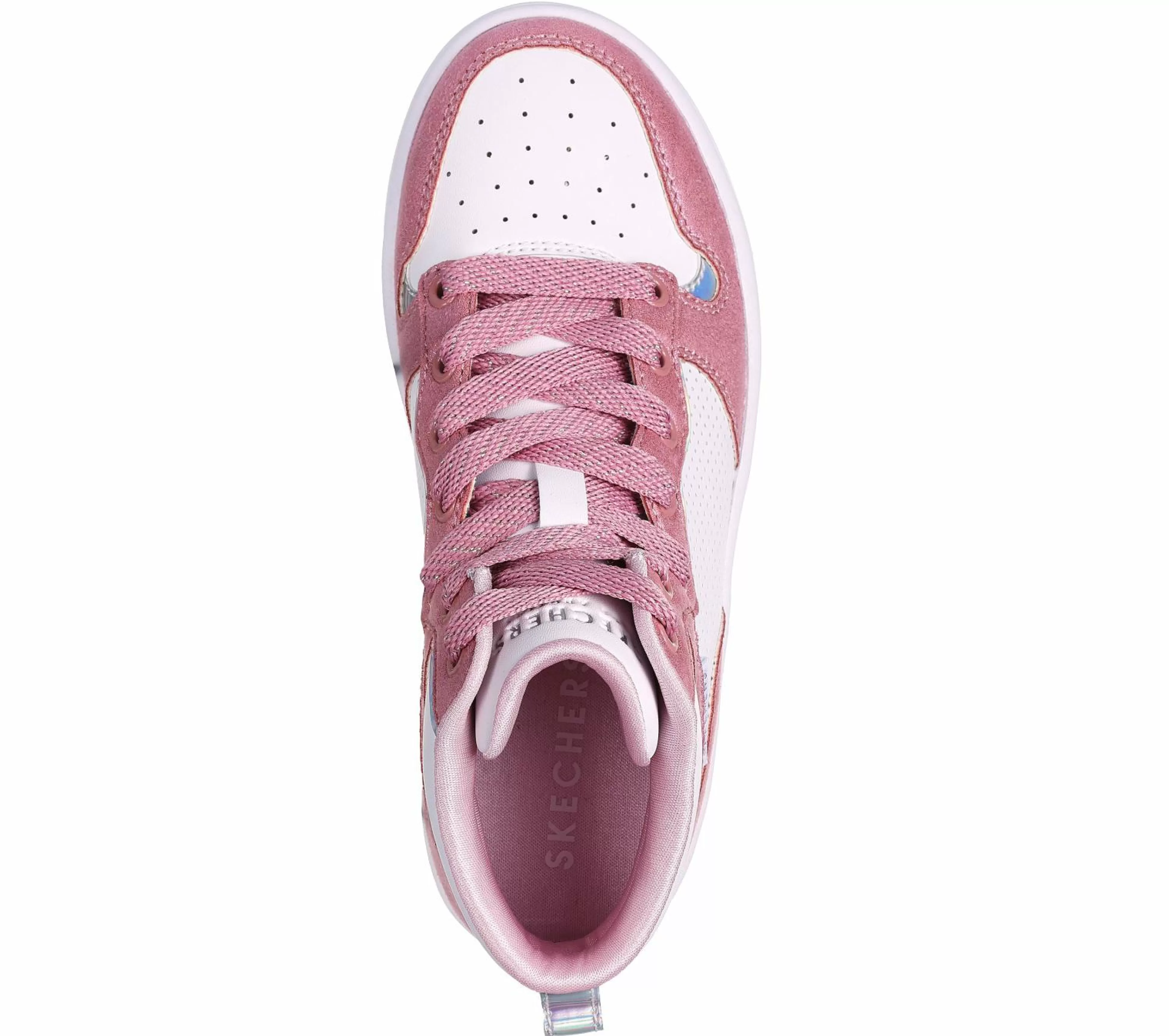 SKECHERS Veterschoenen | Sneakers^Court High - Shine Kicks WIT / ROZE