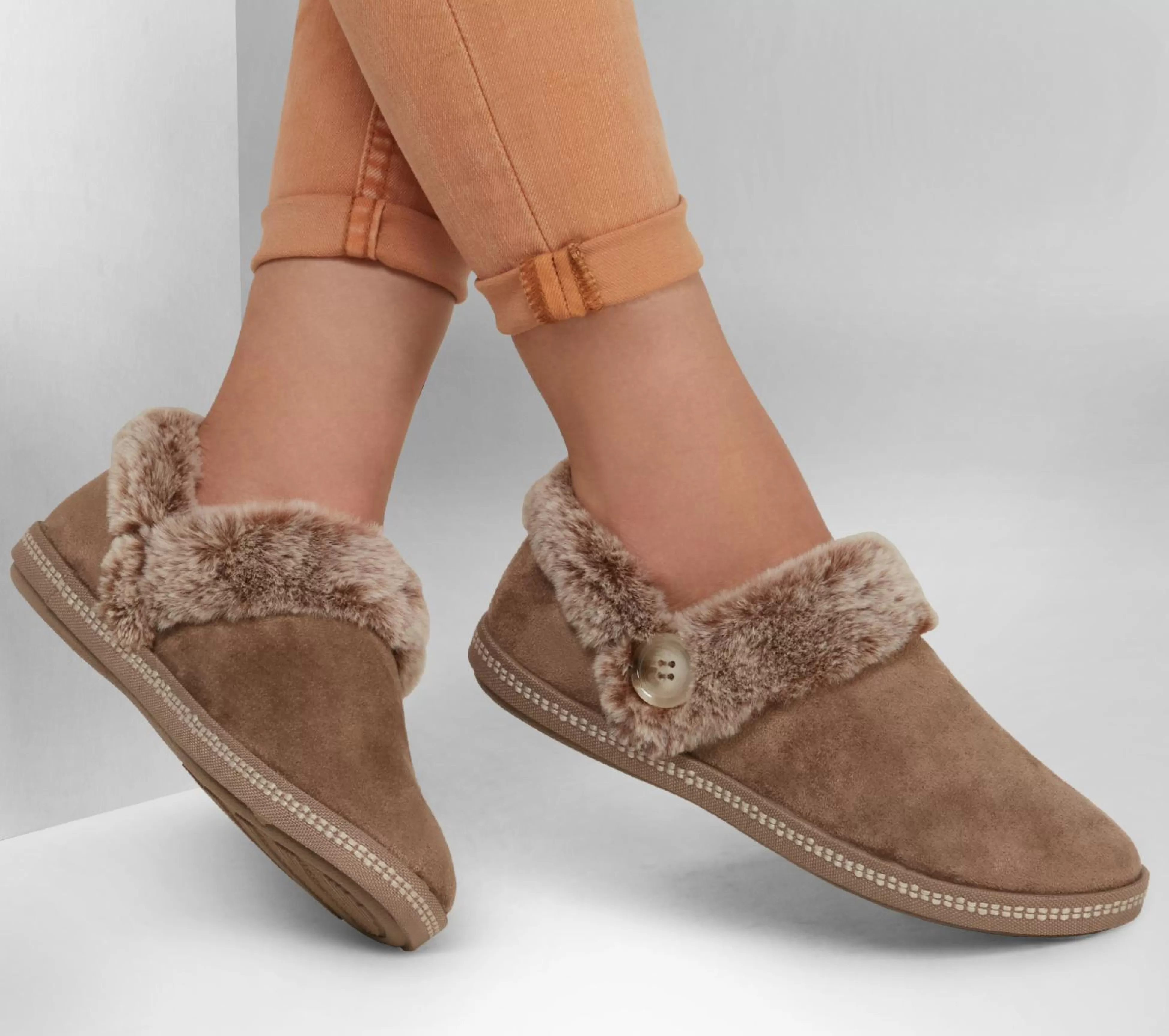 SKECHERS Pantoffels^Cozy Campfire - Fresh Toast DONKER TAUPE