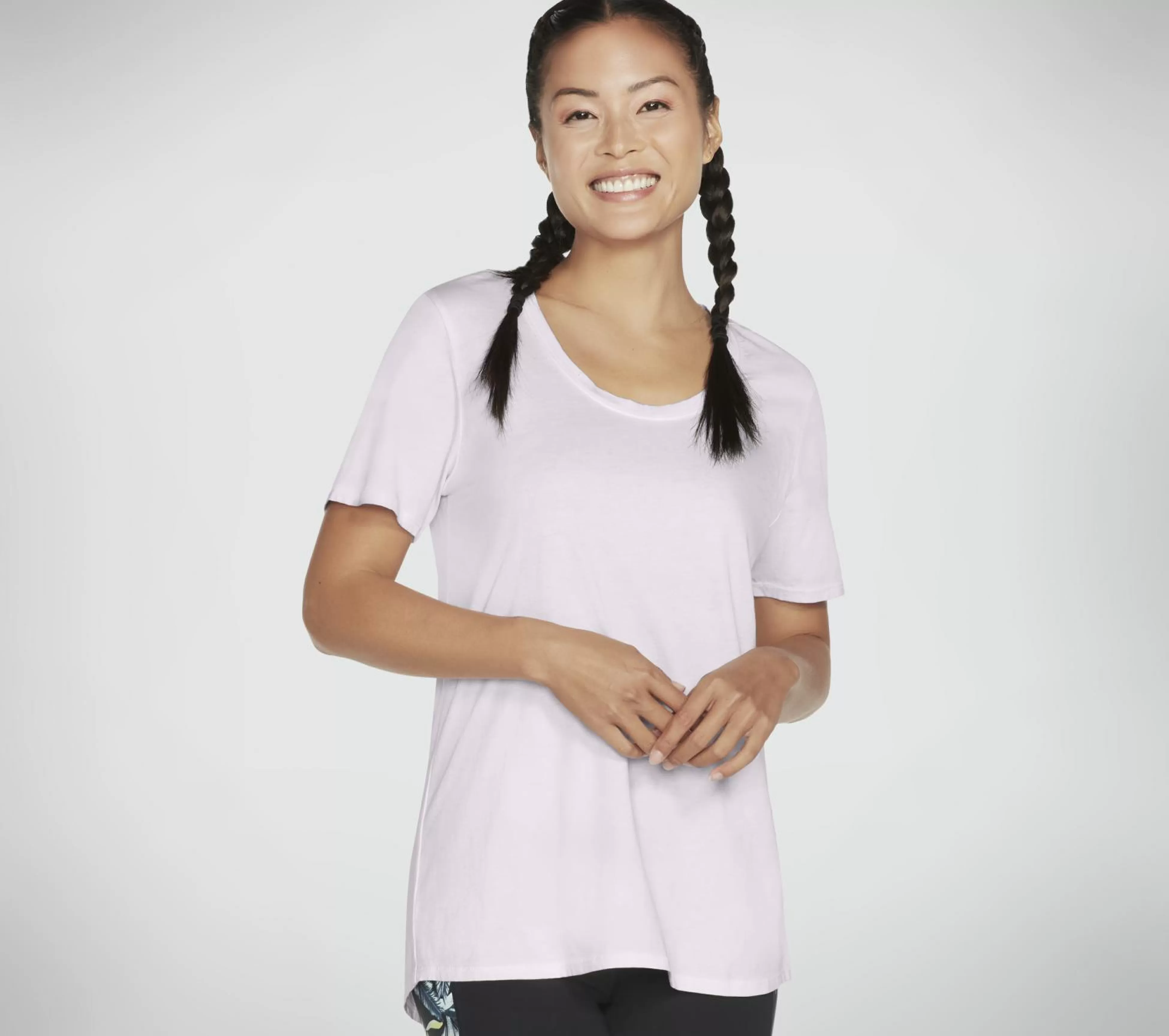 SKECHERS Tops | Tops^Diamond Wash Hatha Scoop Neck Tunic Tee PURPER / LAVENDEL