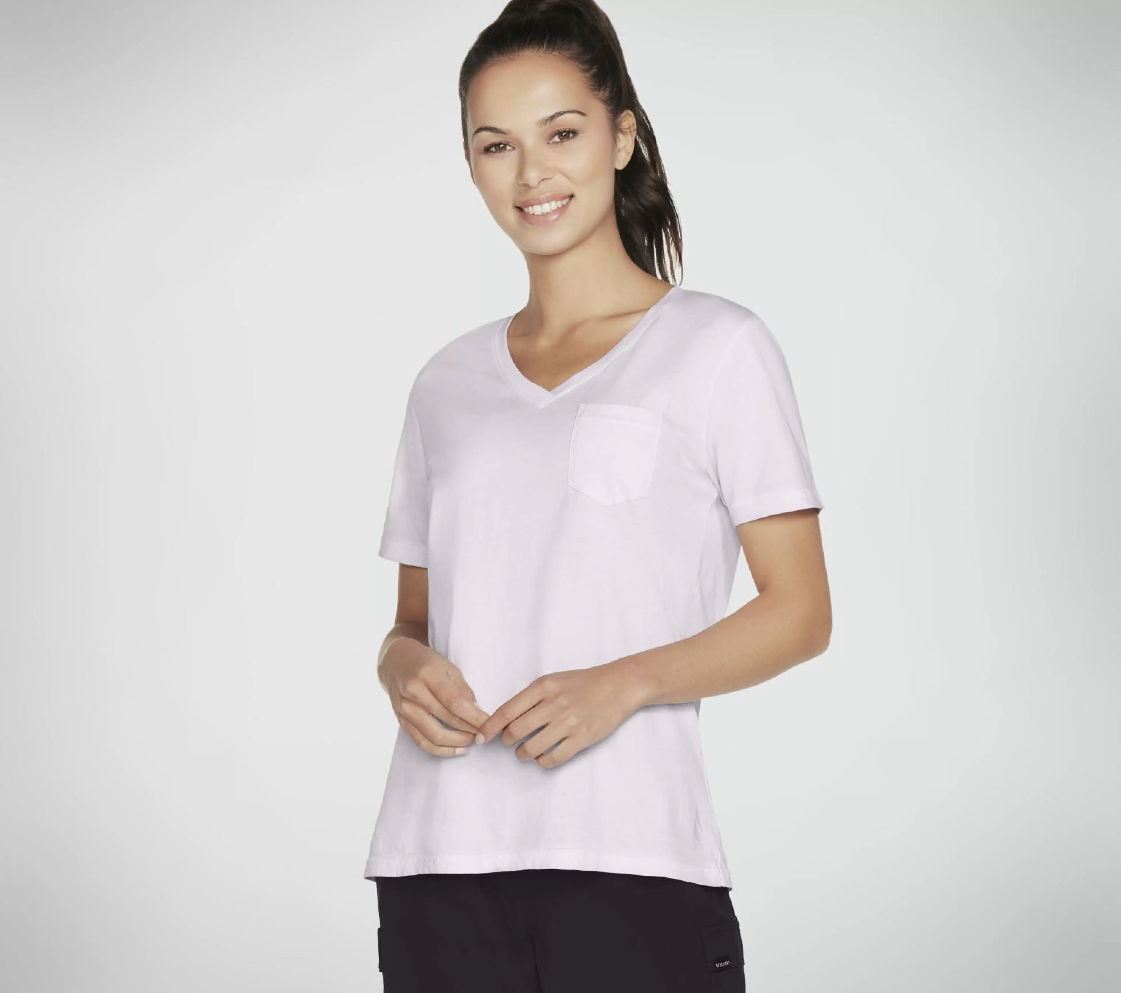 SKECHERS Tops | Tops^Diamond Wash Hatha V-Neck Pocket Tee PURPER / LAVENDEL