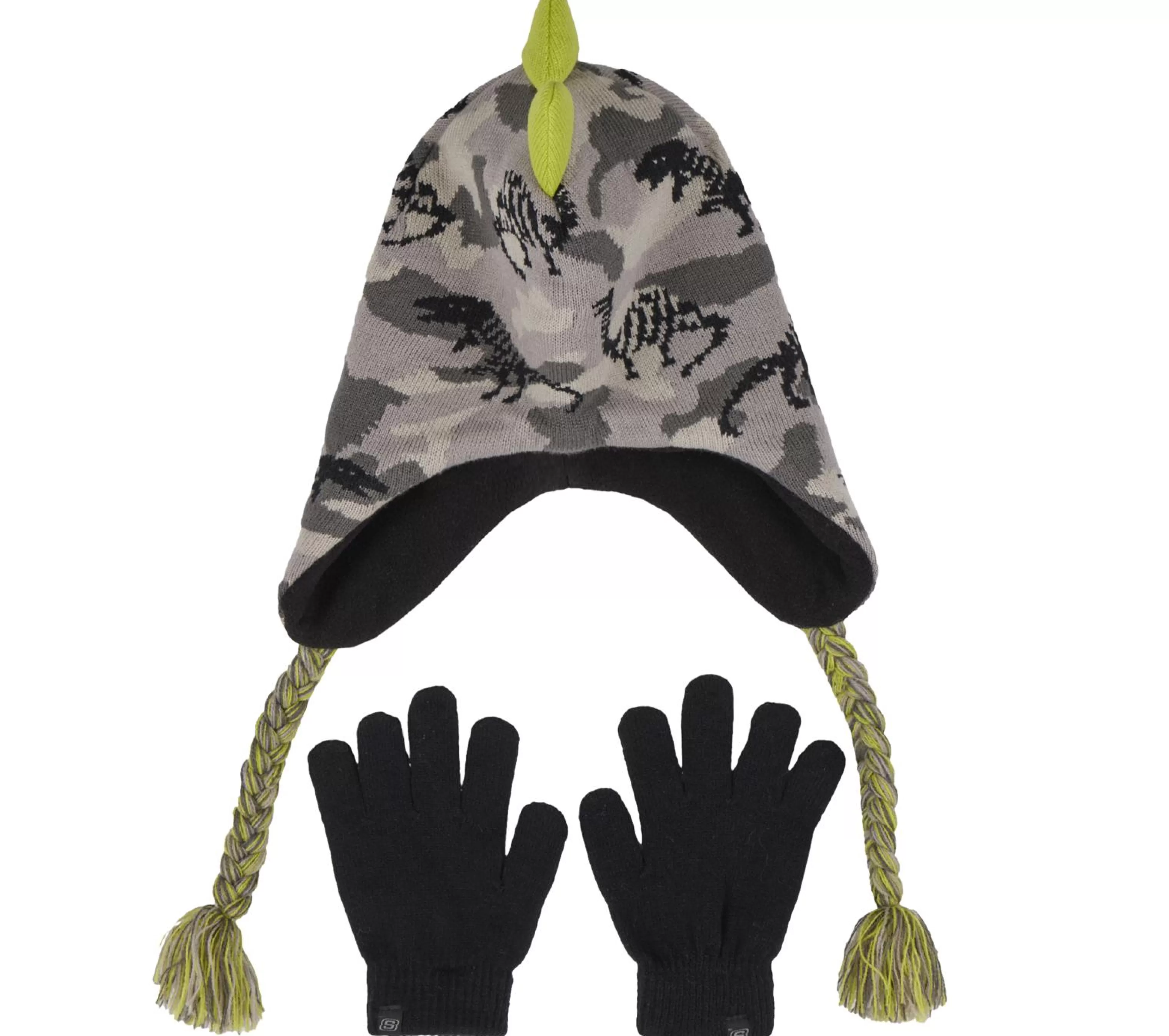 SKECHERS Petten | Petten^Dino Camo Jacquard Hat And Glove Set GROEN