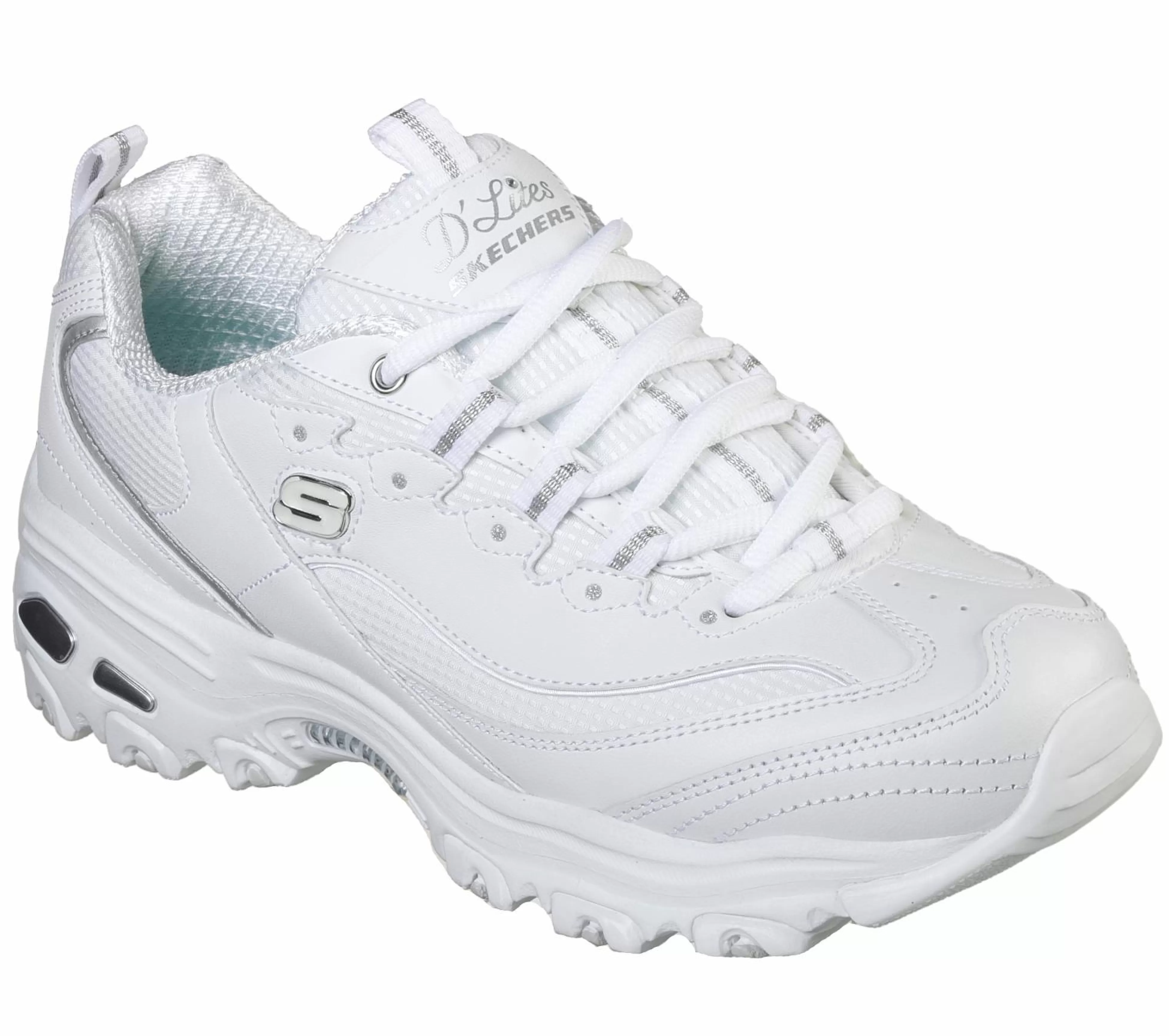 SKECHERS Veterschoenen | Sportieve Sneakers^D'Lites - Endless Dream WIT / ZILVER