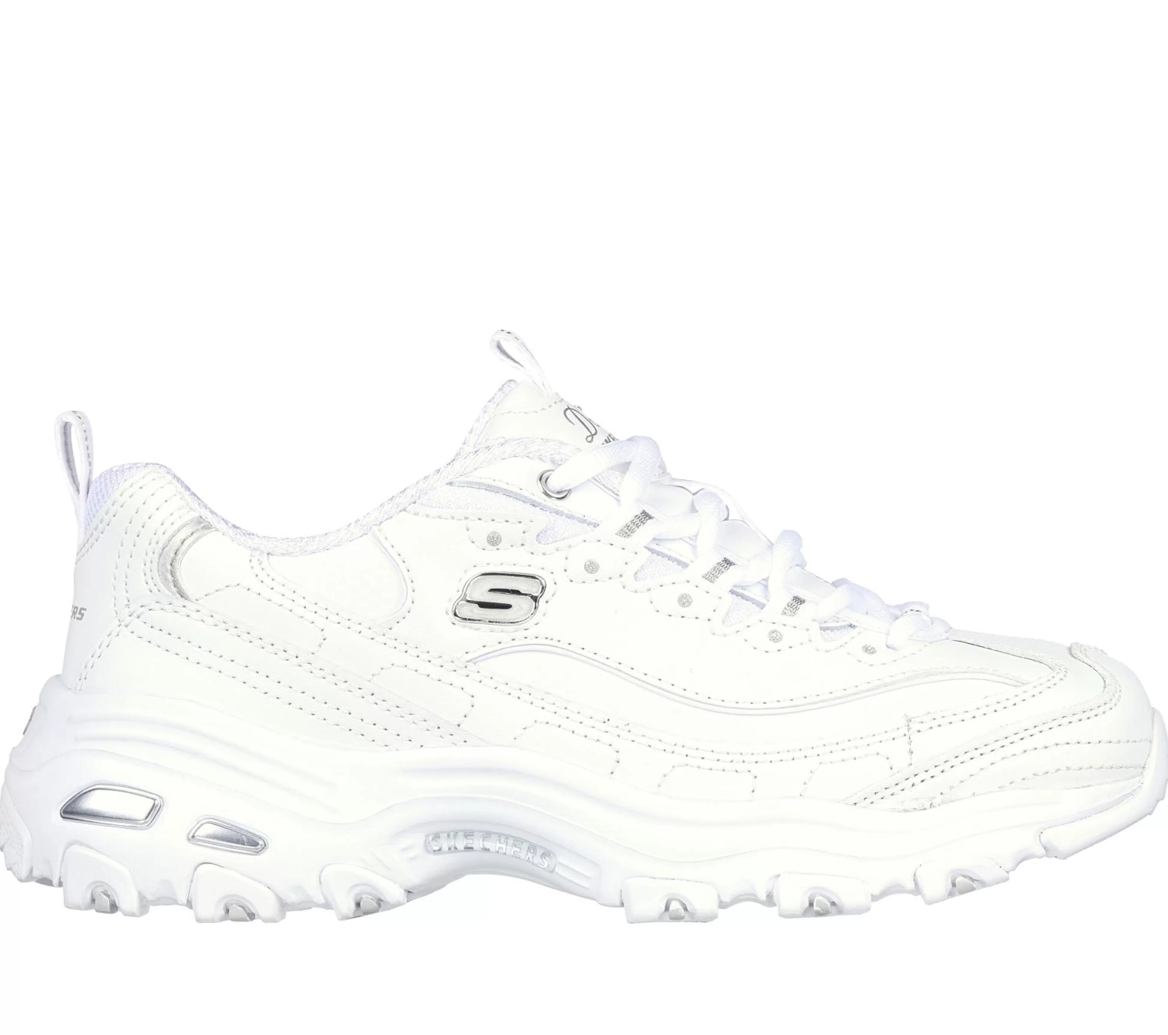 SKECHERS Veterschoenen | Sportieve Sneakers^D'Lites - Fresh Start WIT / ZILVER