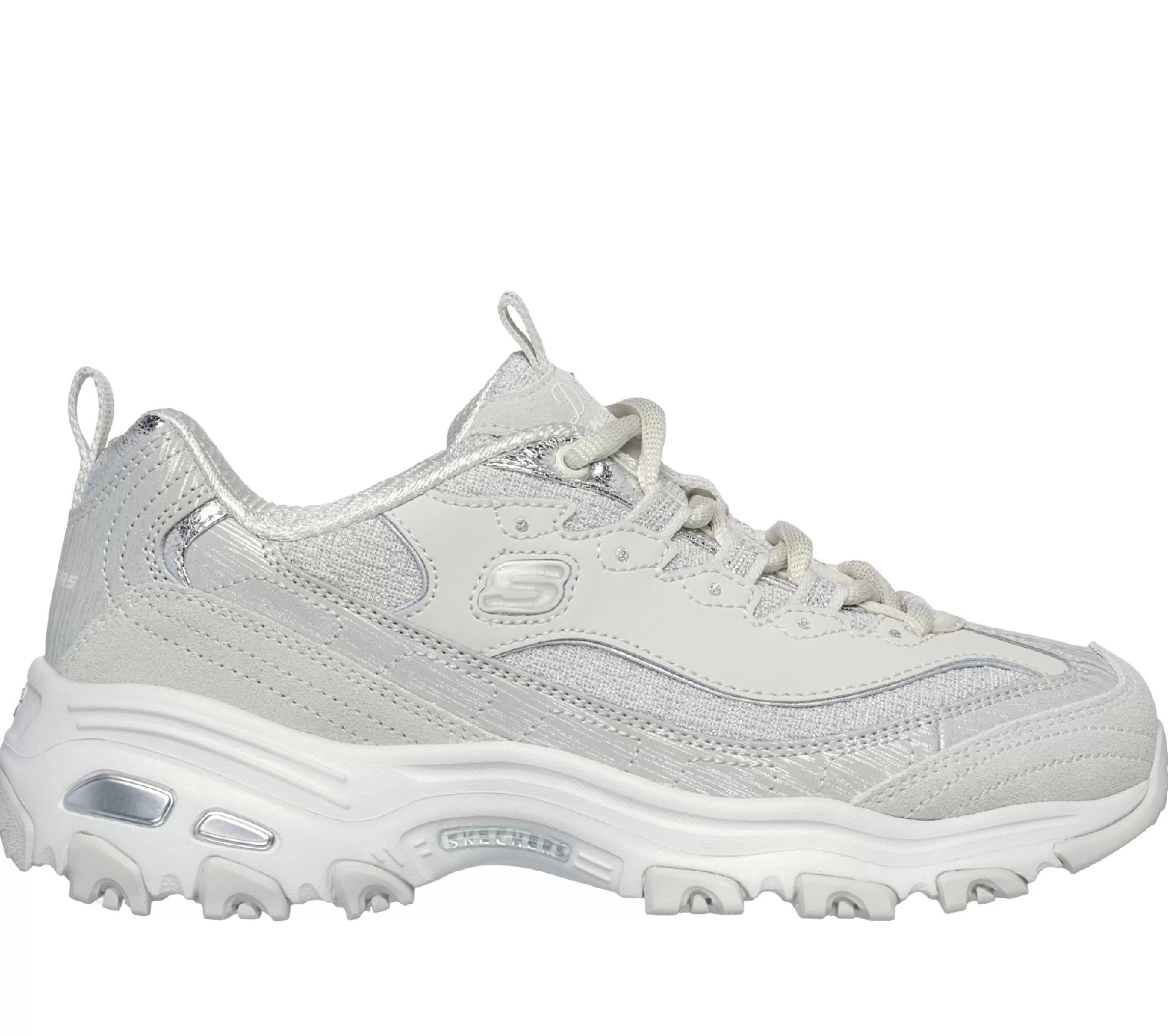 SKECHERS Veterschoenen | Casual Sneakers^D'Lites - Reflections LICHT GRIJS / ZILVER