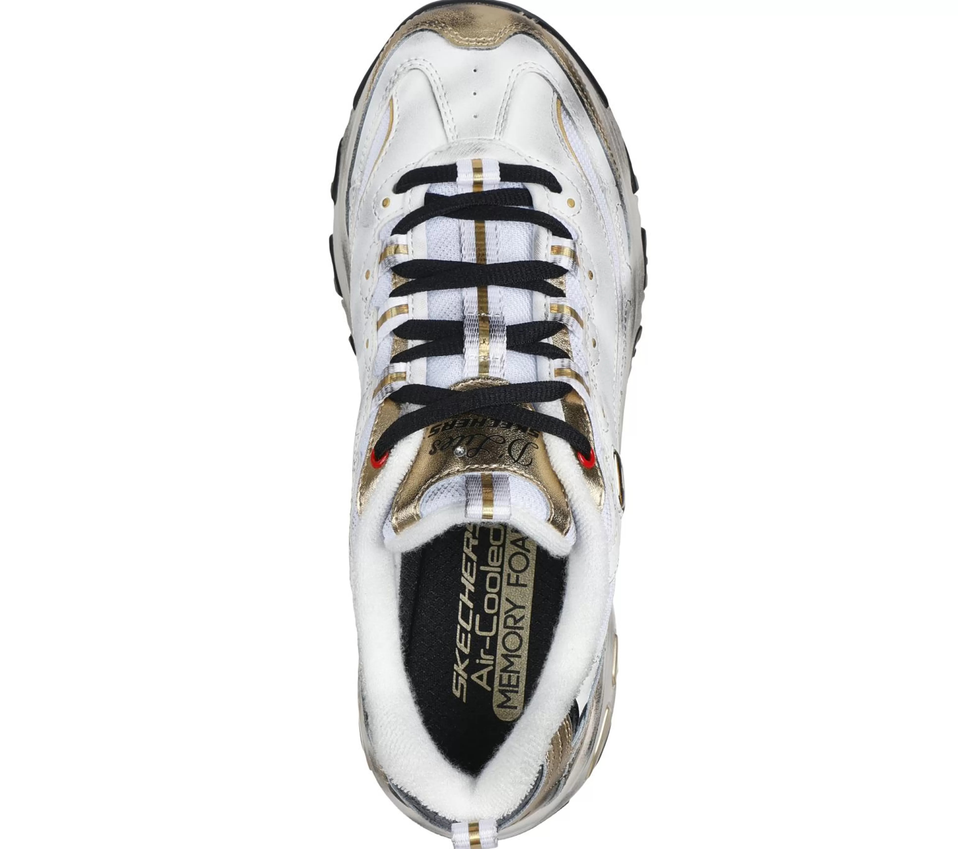 SKECHERS Veterschoenen | Casual Sneakers^D'Lites - Vintage Vision WIT / ZWART / GOUD