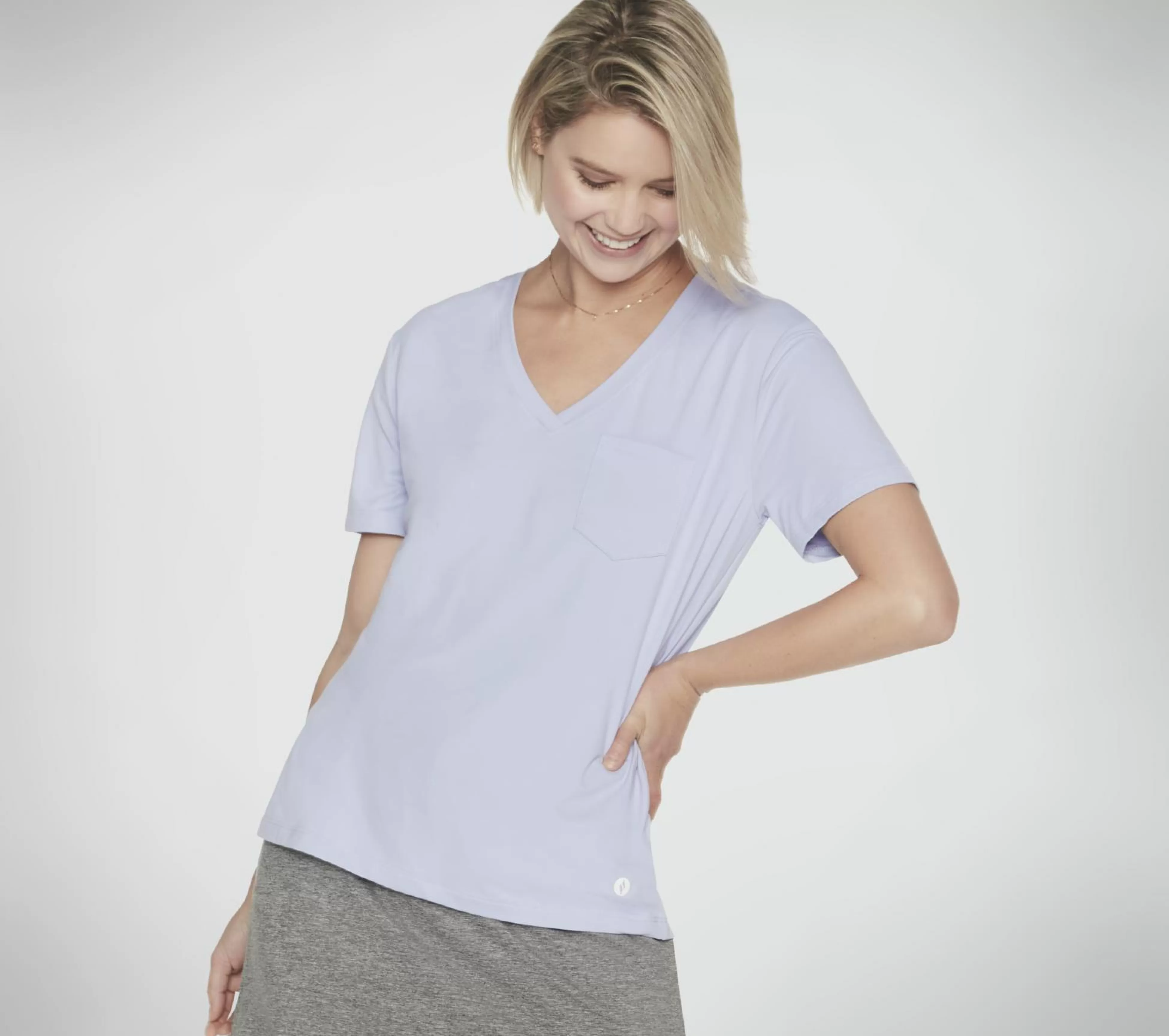 SKECHERS Tops | Tops^GO DRI SERENE V-Neck Tee PURPER / MAAGDENPALM