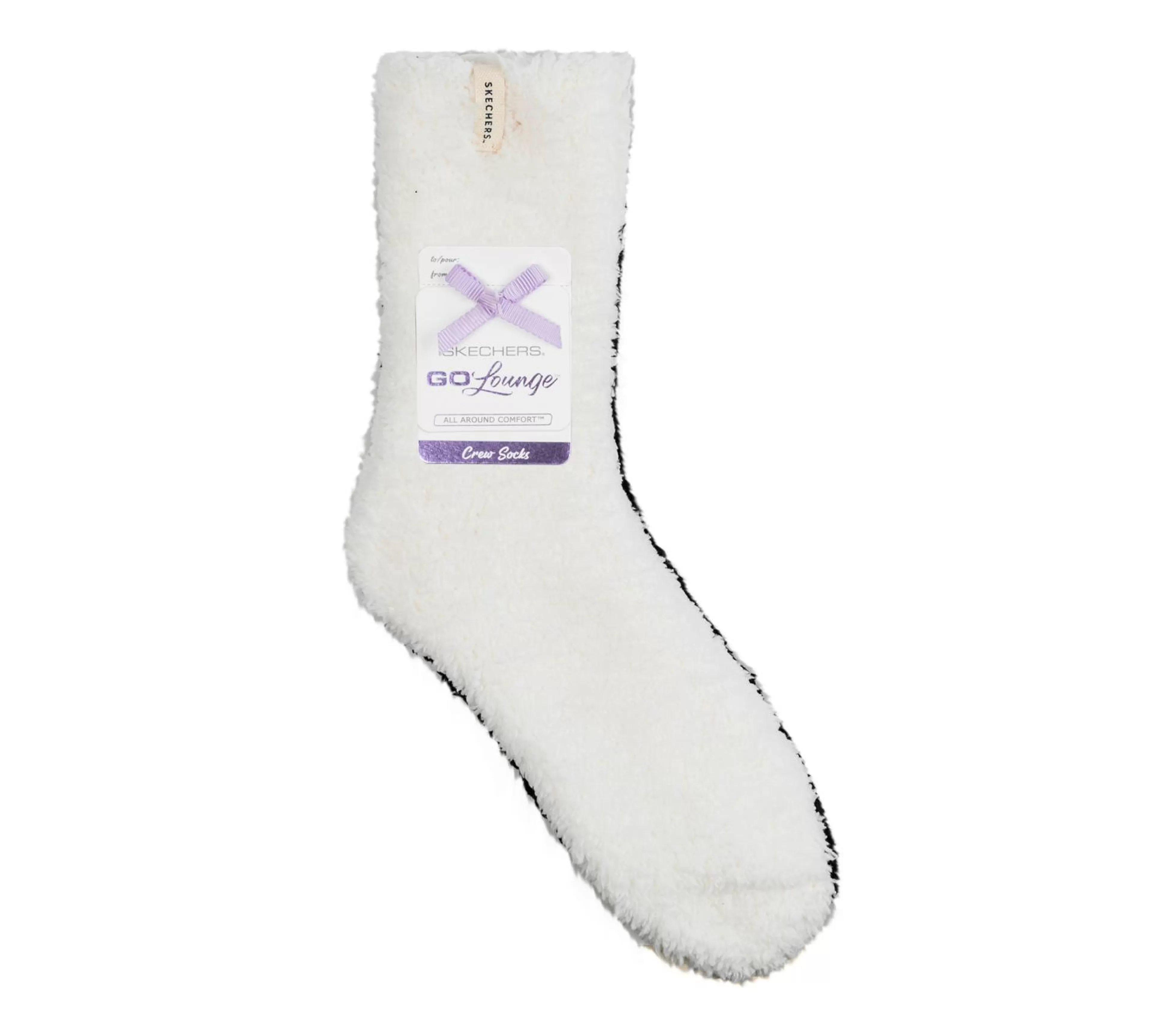 SKECHERS Accessoires^GO LOUNGE Furry Crew Socks - 2 Pack WIT / ZWART