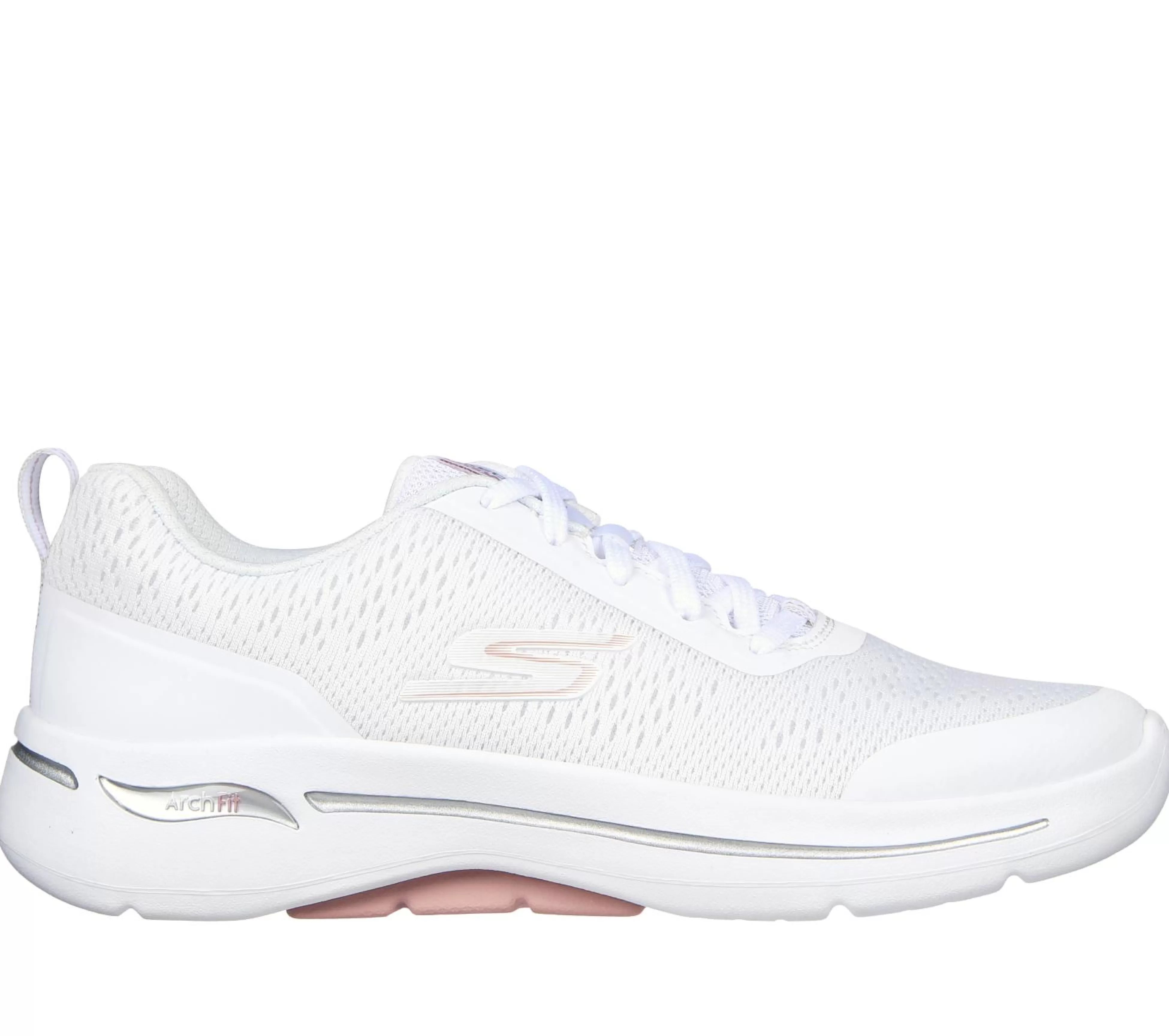 SKECHERS Veterschoenen | Sportieve Sneakers^GO WALK Arch Fit - Uptown Summer WIT / LICHT ROZE