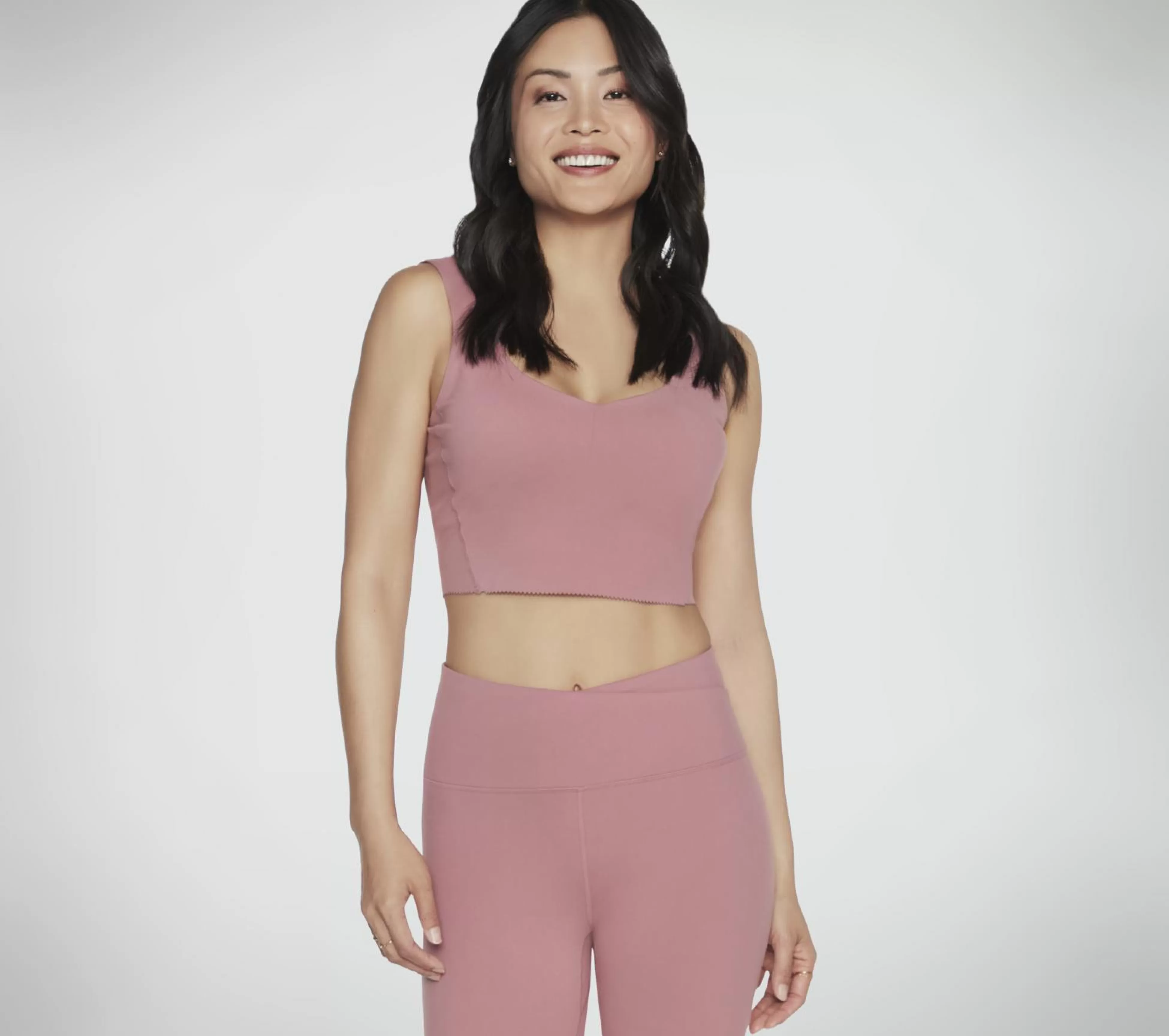 SKECHERS Tops | Tops^GOSCULPT Scalloped Longline Bra MAUVE