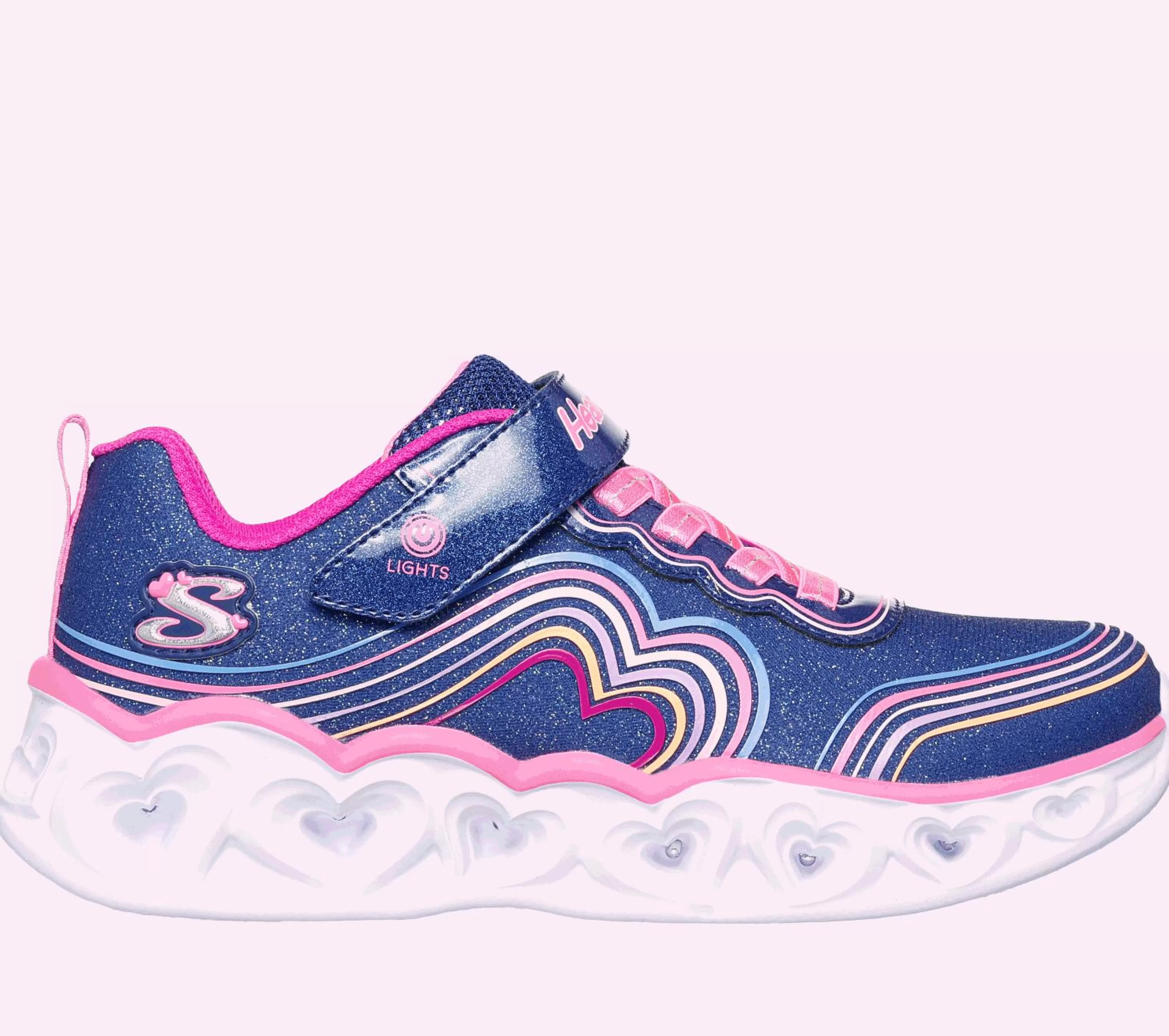 SKECHERS Lichtjes Schoenen | Instappers^Heart Lights - Retro Hearts MARINE / MULTI