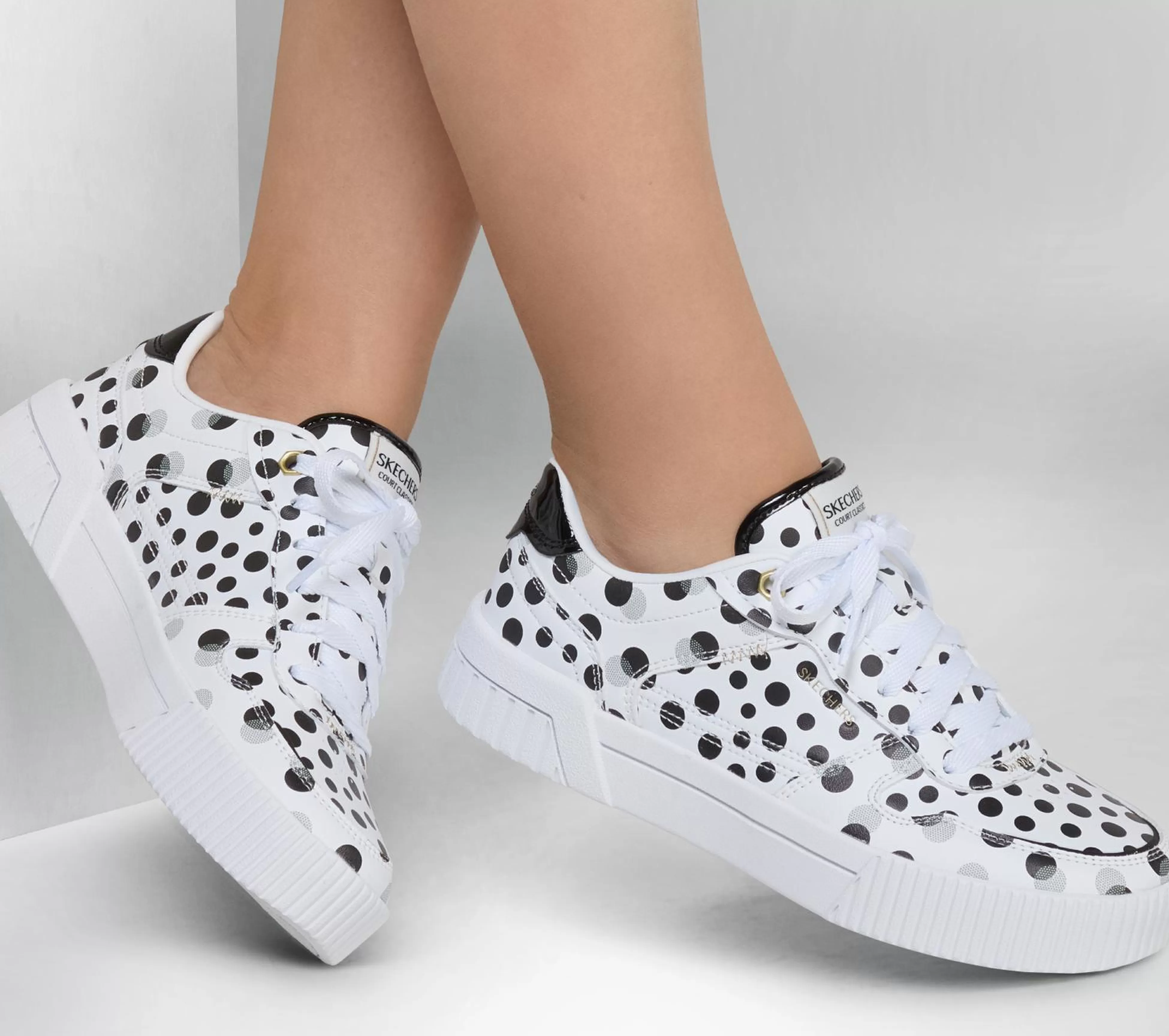 SKECHERS Veterschoenen | Casual Sneakers^Jade - On The Dot WIT / ZWART