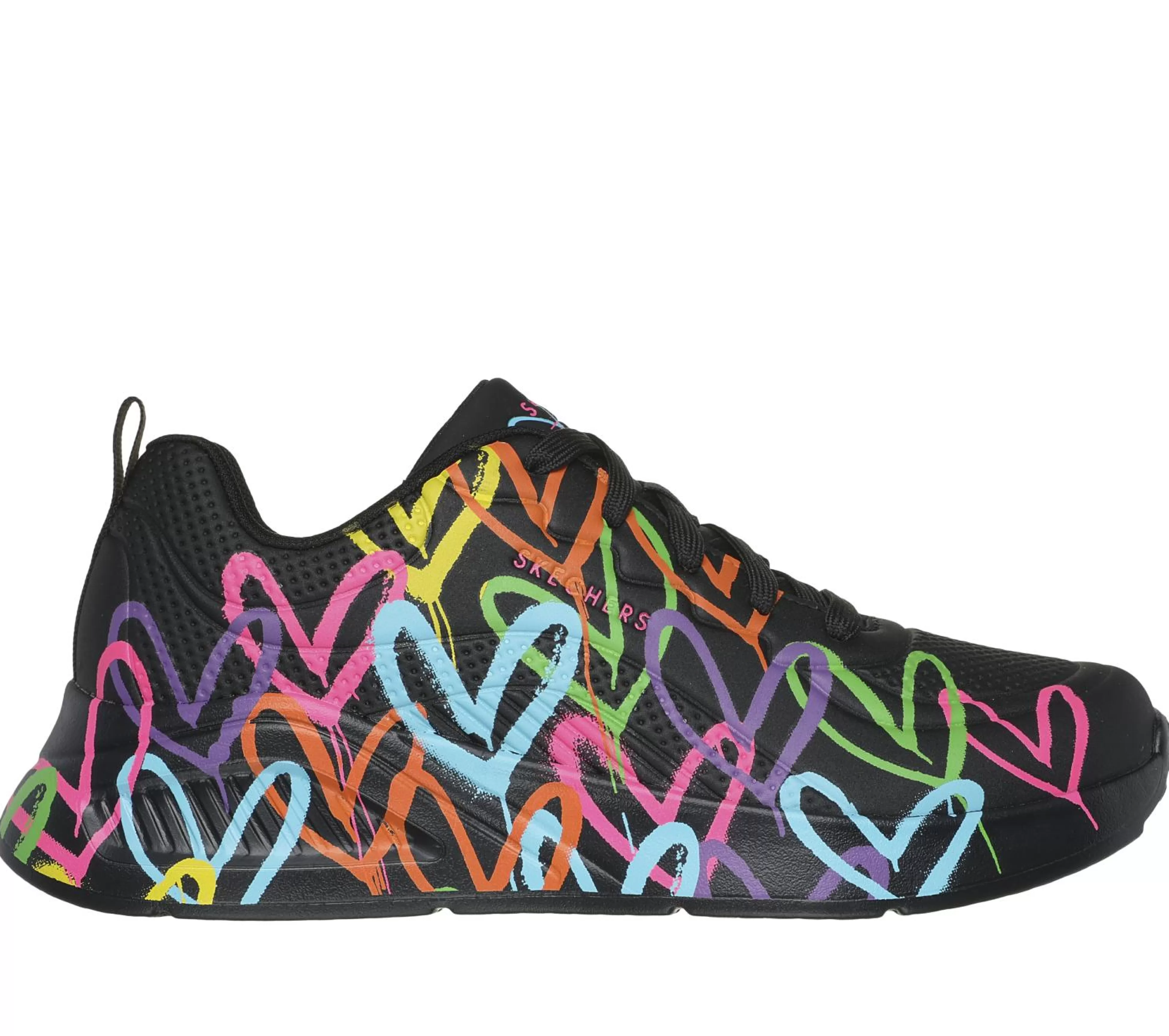 SKECHERS Casual Sneakers^JGoldcrown: Uno Lite - Heart Of Hearts ZWART / MULTI