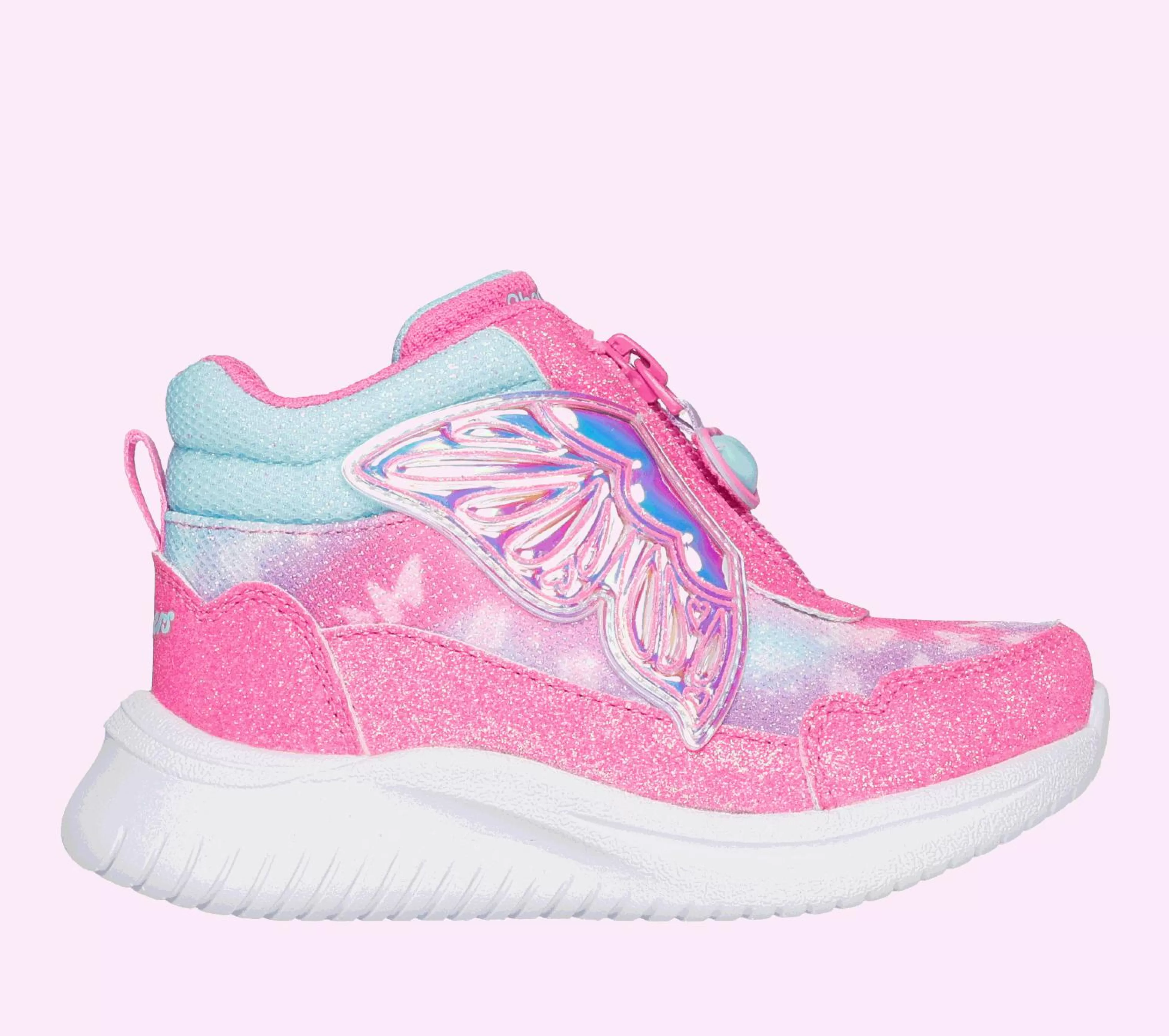 SKECHERS Lichtjes Schoenen | Instappers^Jumpsters - Miss Butterfly Glitz ROZE / TURKOOIS