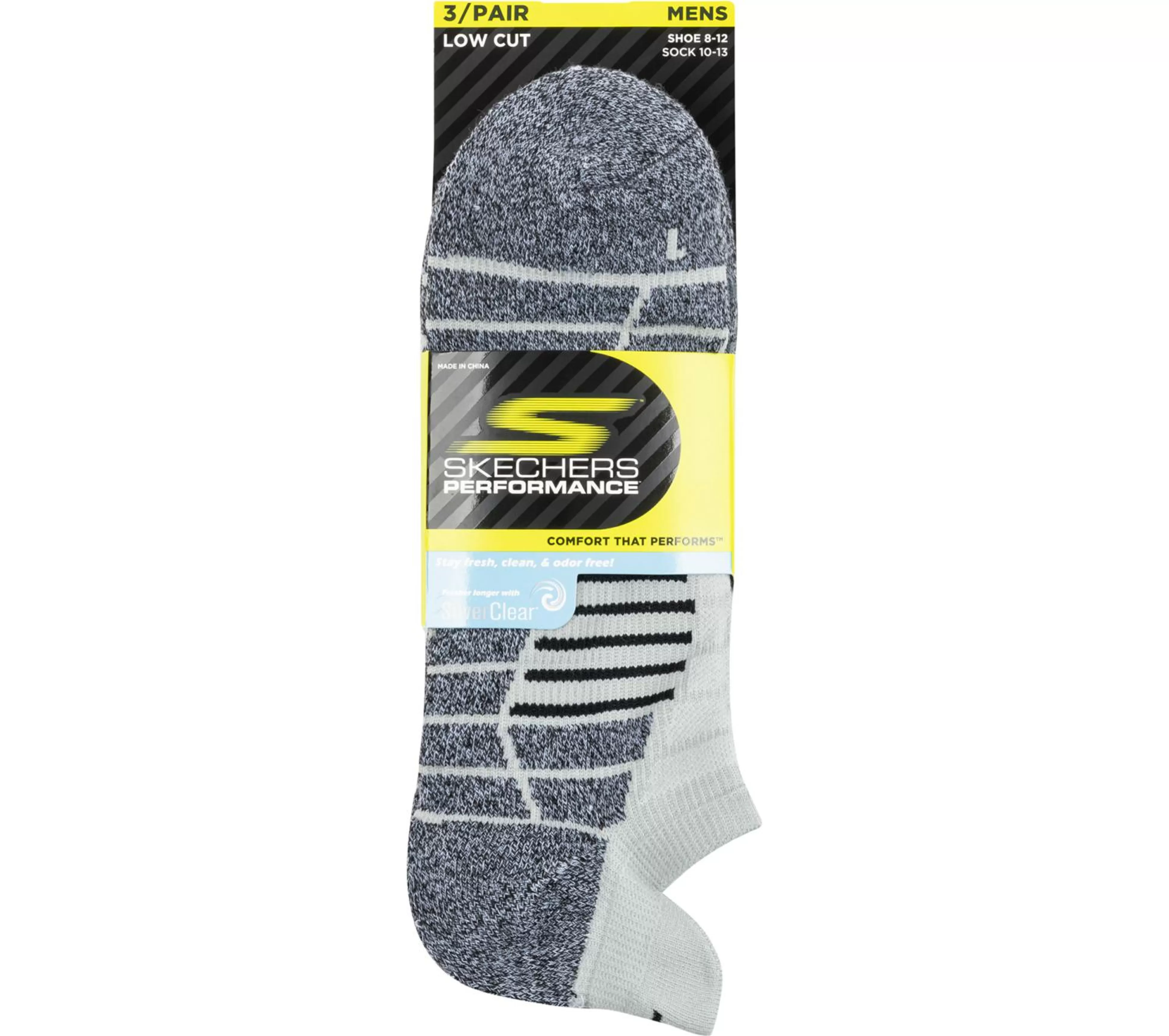 SKECHERS Sokken | Accessoires^Low Cut PolyNylon Performance Socks - 3 Pack GRIJS