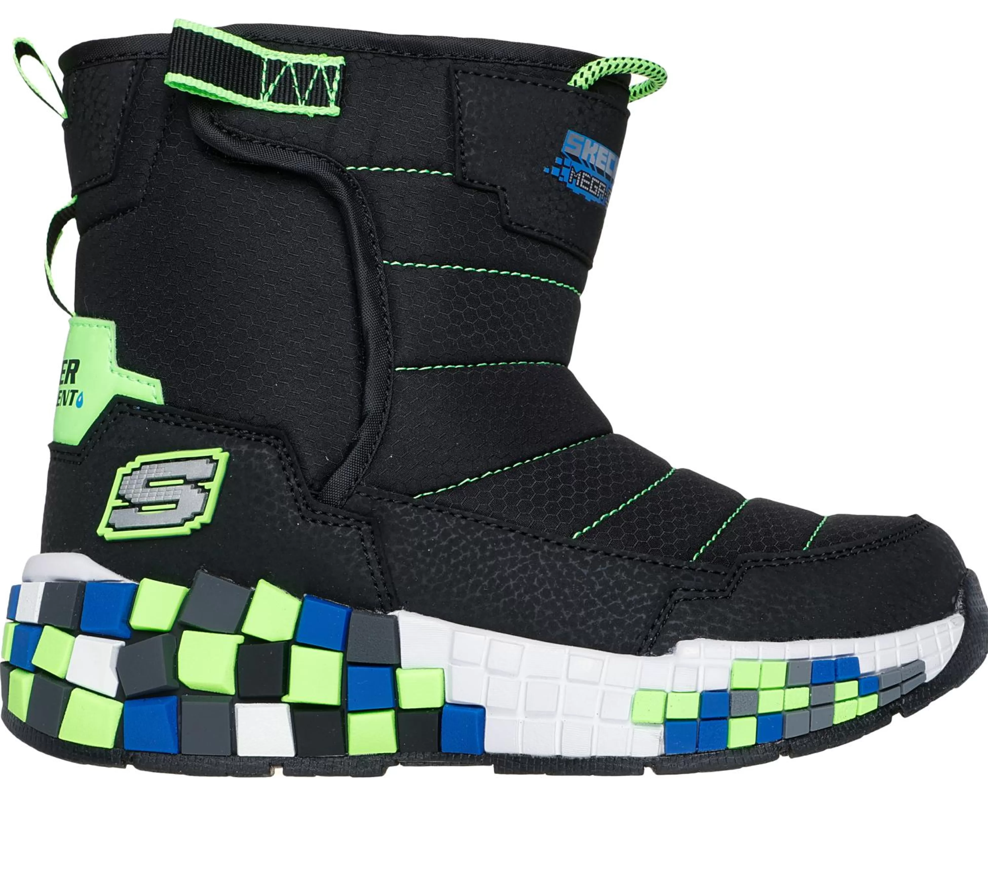 SKECHERS Boots^Mega-Craft 3.0 ZWART / BLAUW / LIMOEN