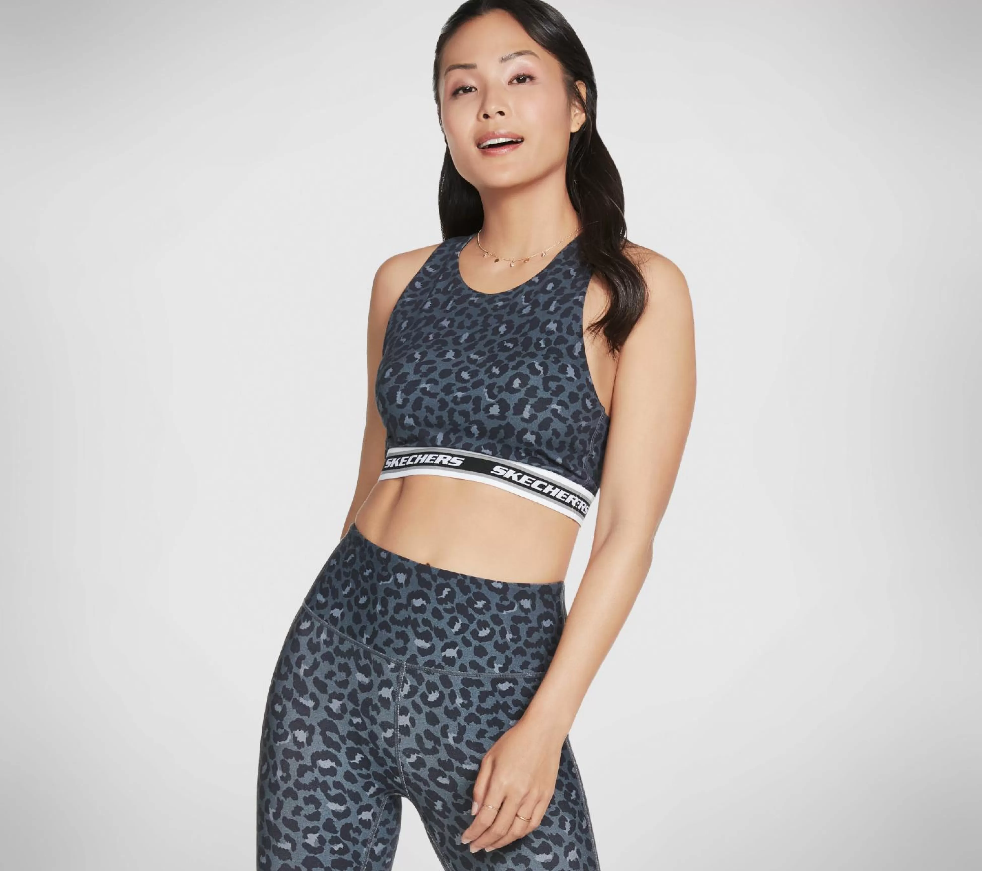 SKECHERS Tops | Tops^Midnight Leopard Crop Bra ZWART / MARINE