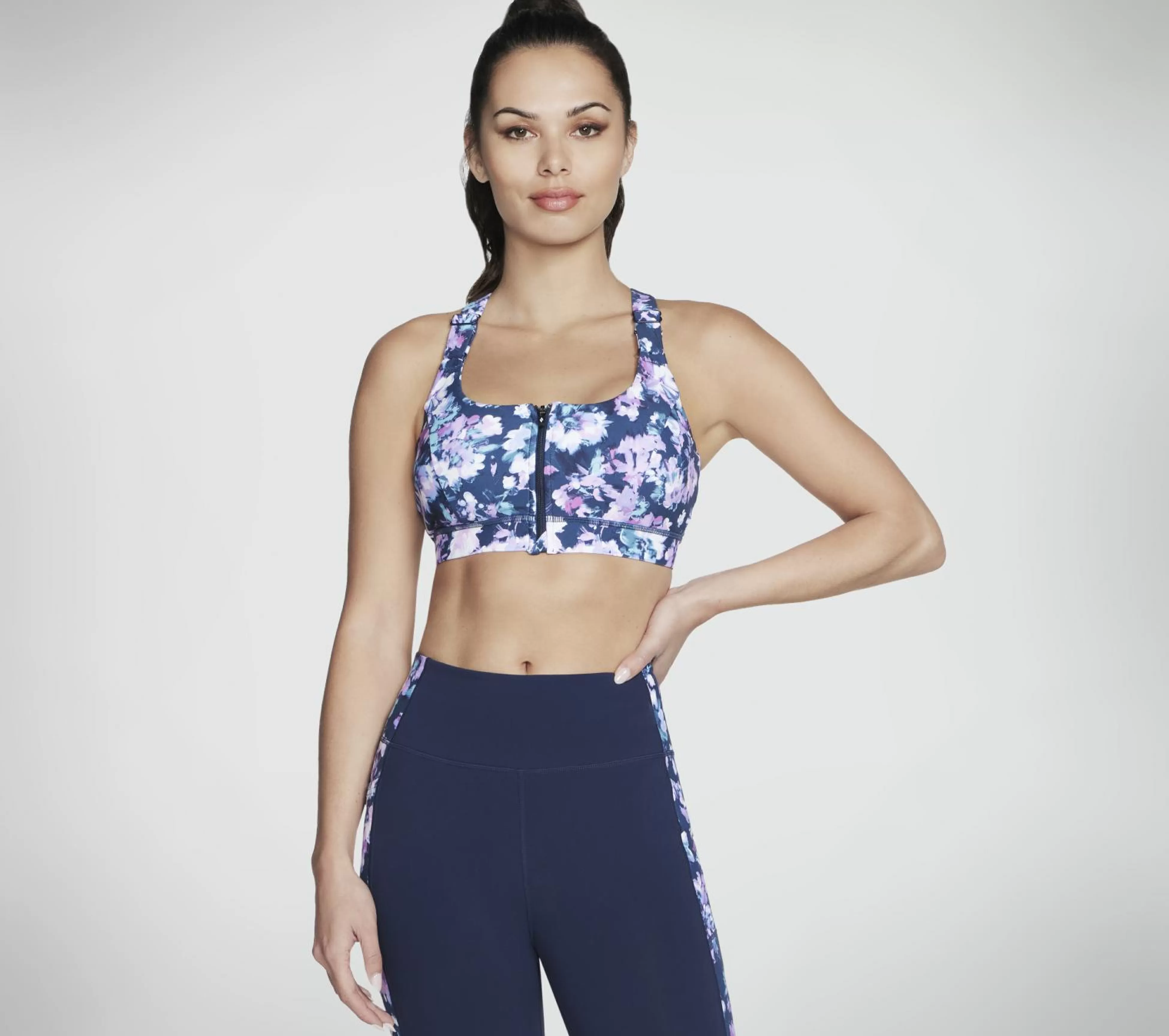 SKECHERS Tops | Tops^Misty Floral Zip-Front Bra BLAUW / LAVENDEL