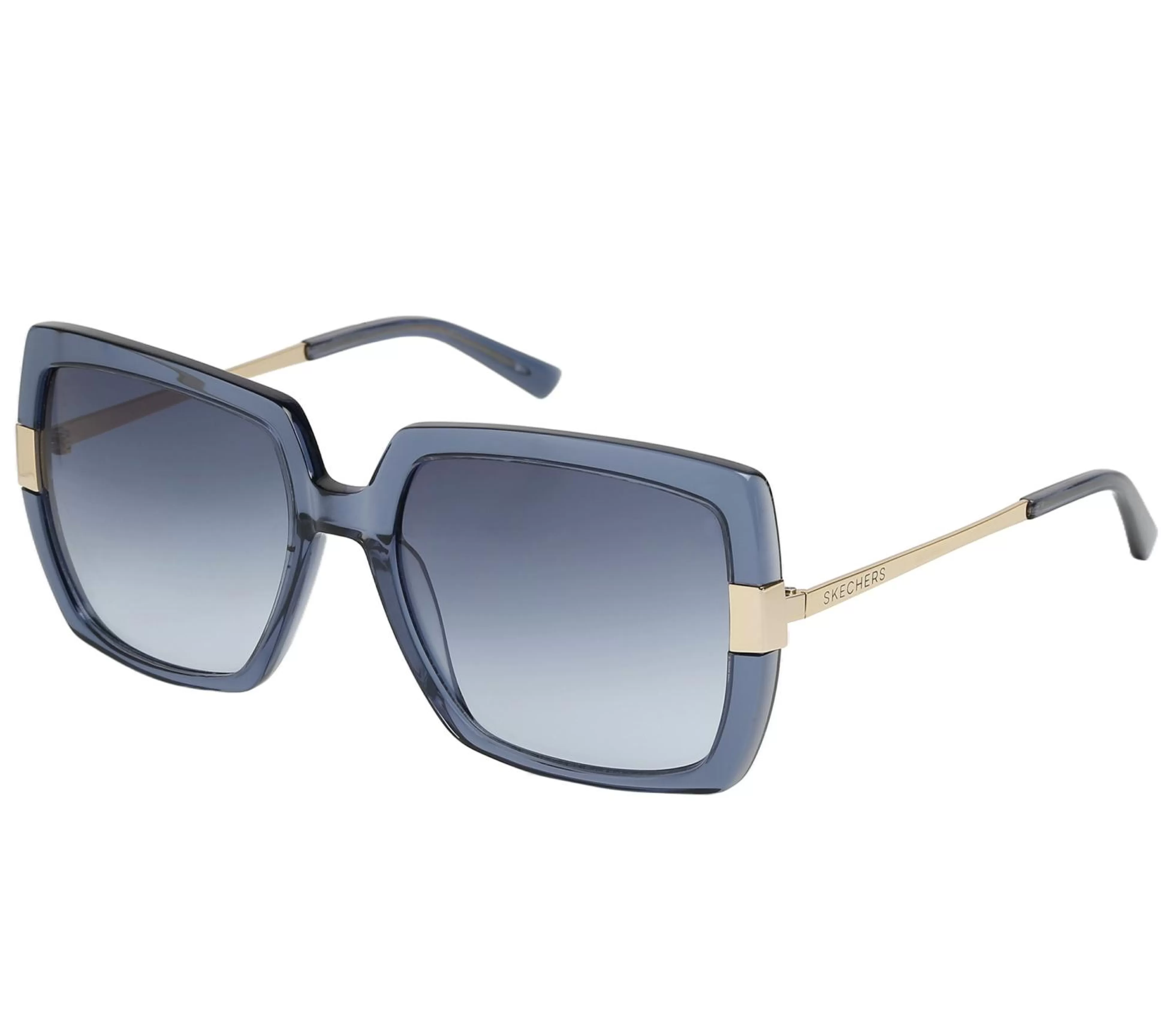 SKECHERS Zonnebrillen^Oversized Square Sunglasses BLAUW / GOUD