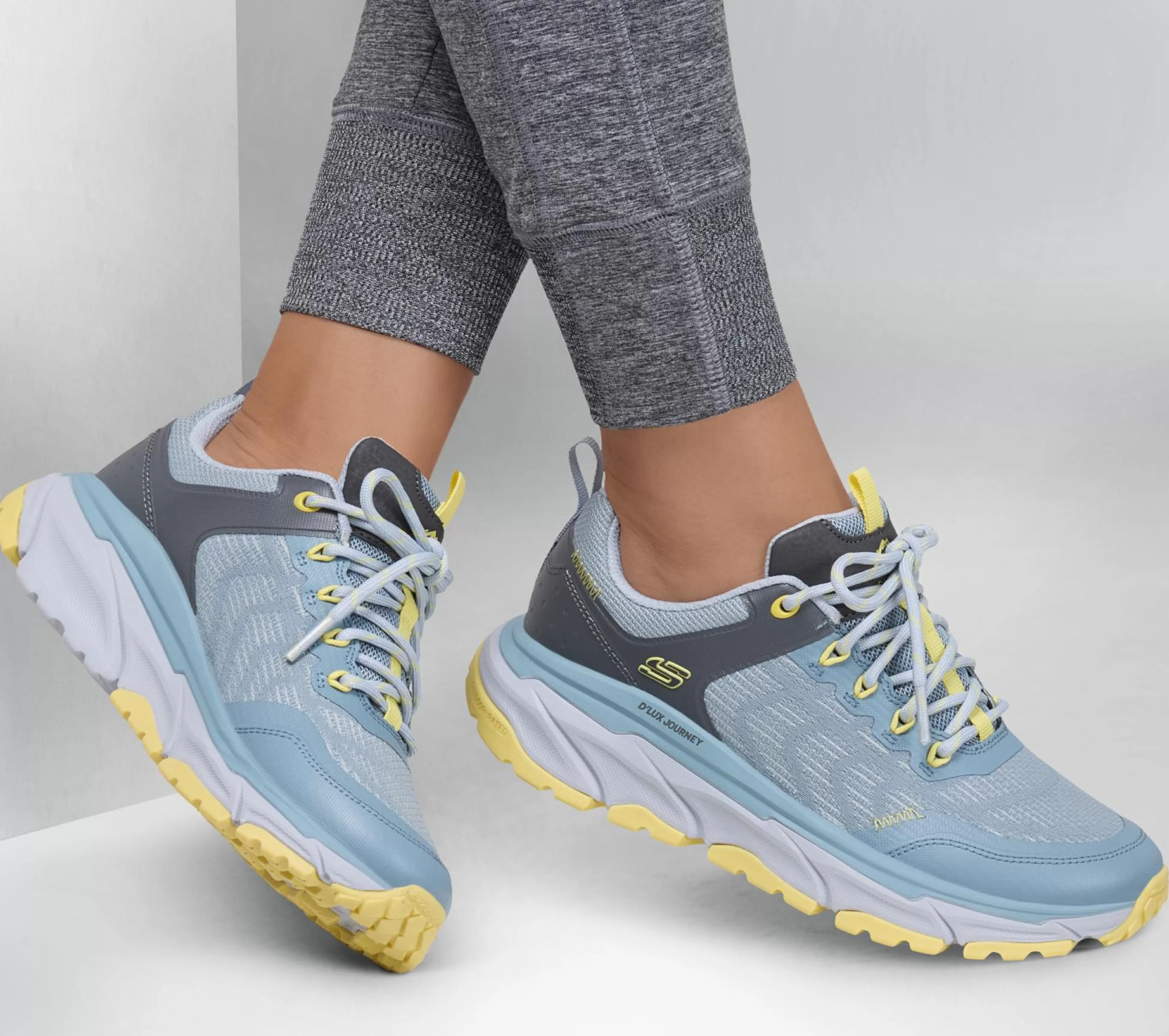 SKECHERS Veterschoenen | Sportieve Sneakers^Relaxed Fit: D'Lux Journey - Marigold BLAUW / GEEL