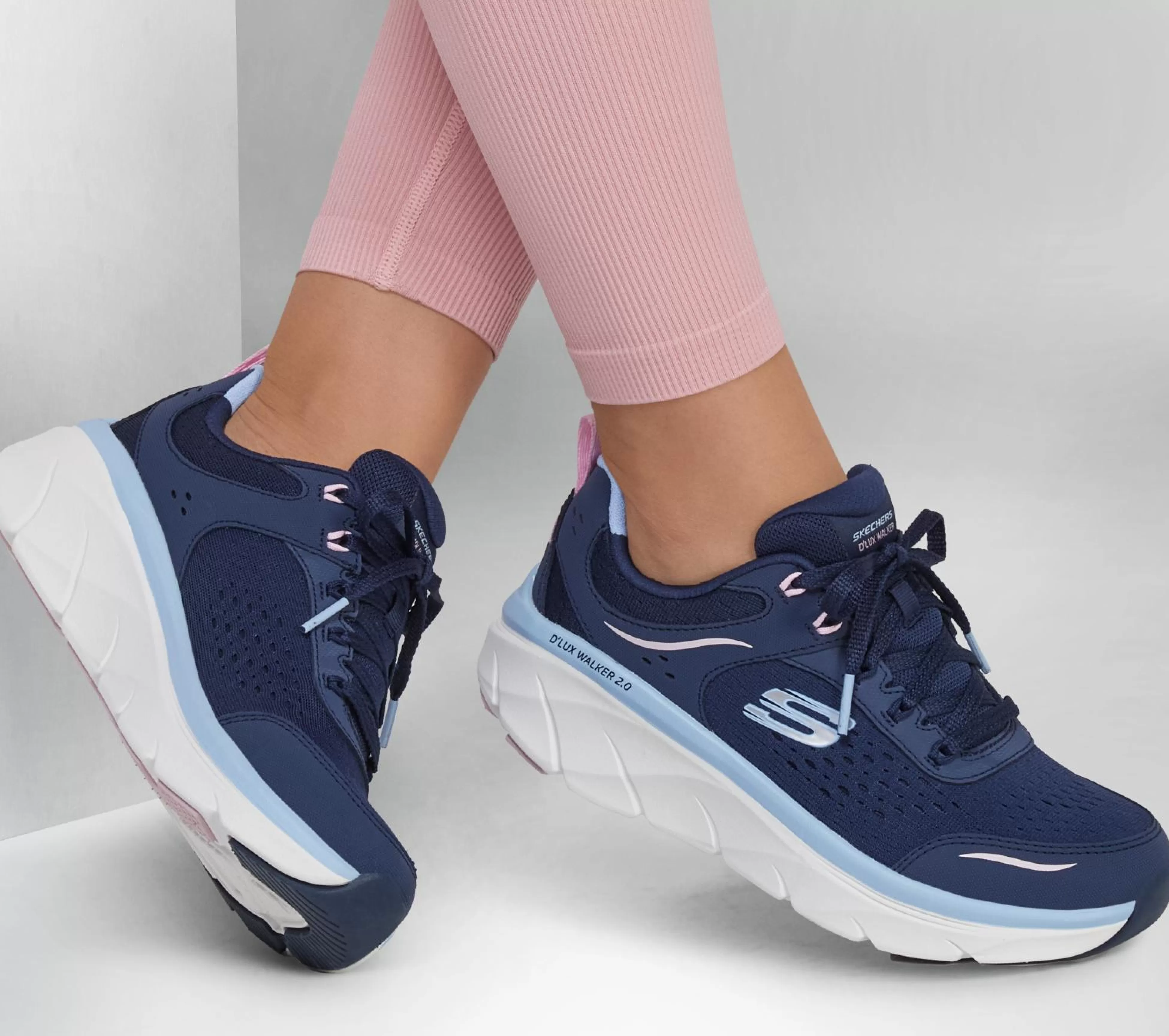 SKECHERS Veterschoenen | Sportieve Sneakers^Relaxed Fit: D'Lux Walker 2.0 - Daisy Doll MARINE / ROZE