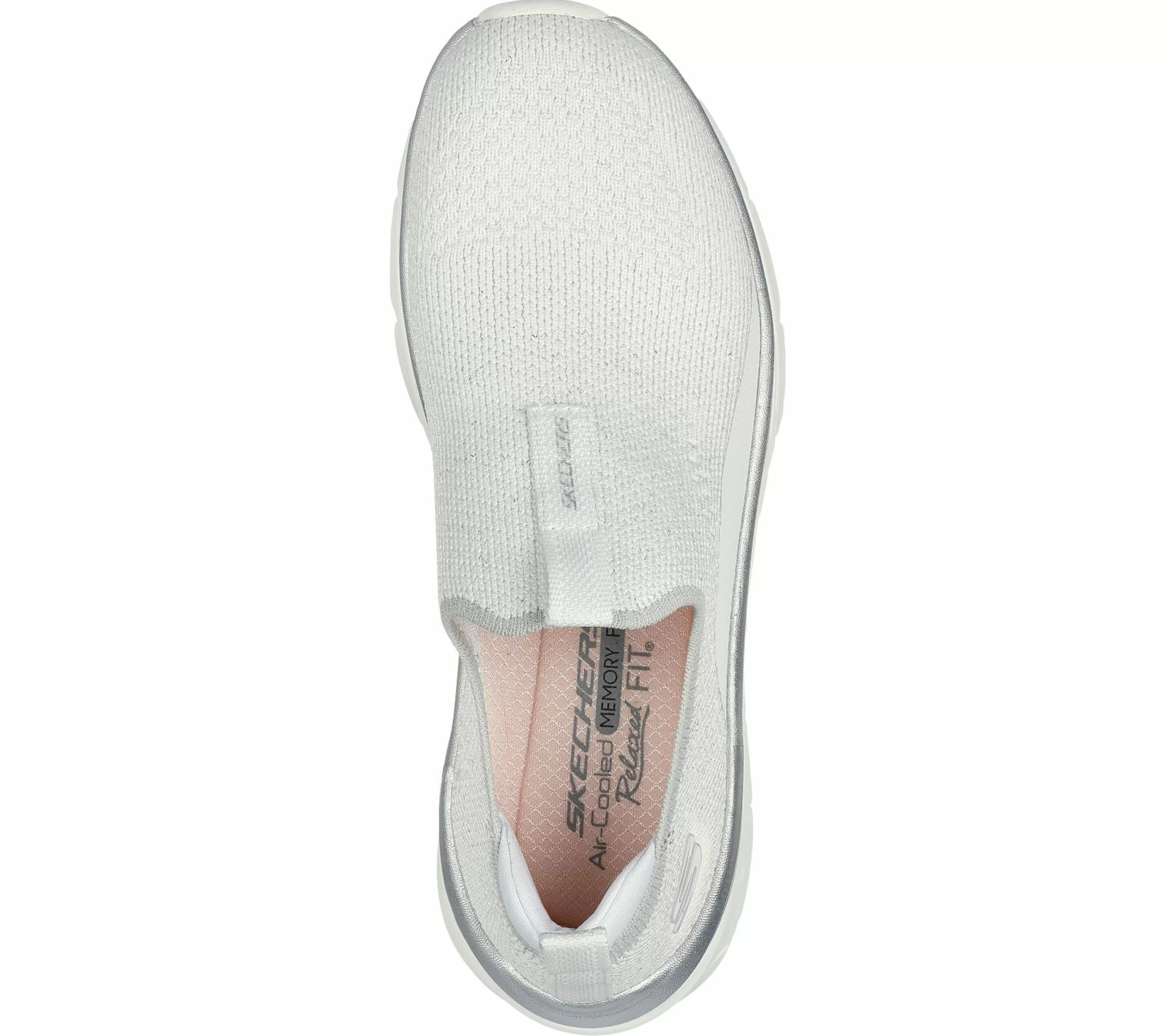 SKECHERS Instappers | Sportieve Sneakers^Relaxed Fit: D'Lux Walker 2.0 - Sparkle Forever WIT / ZILVER