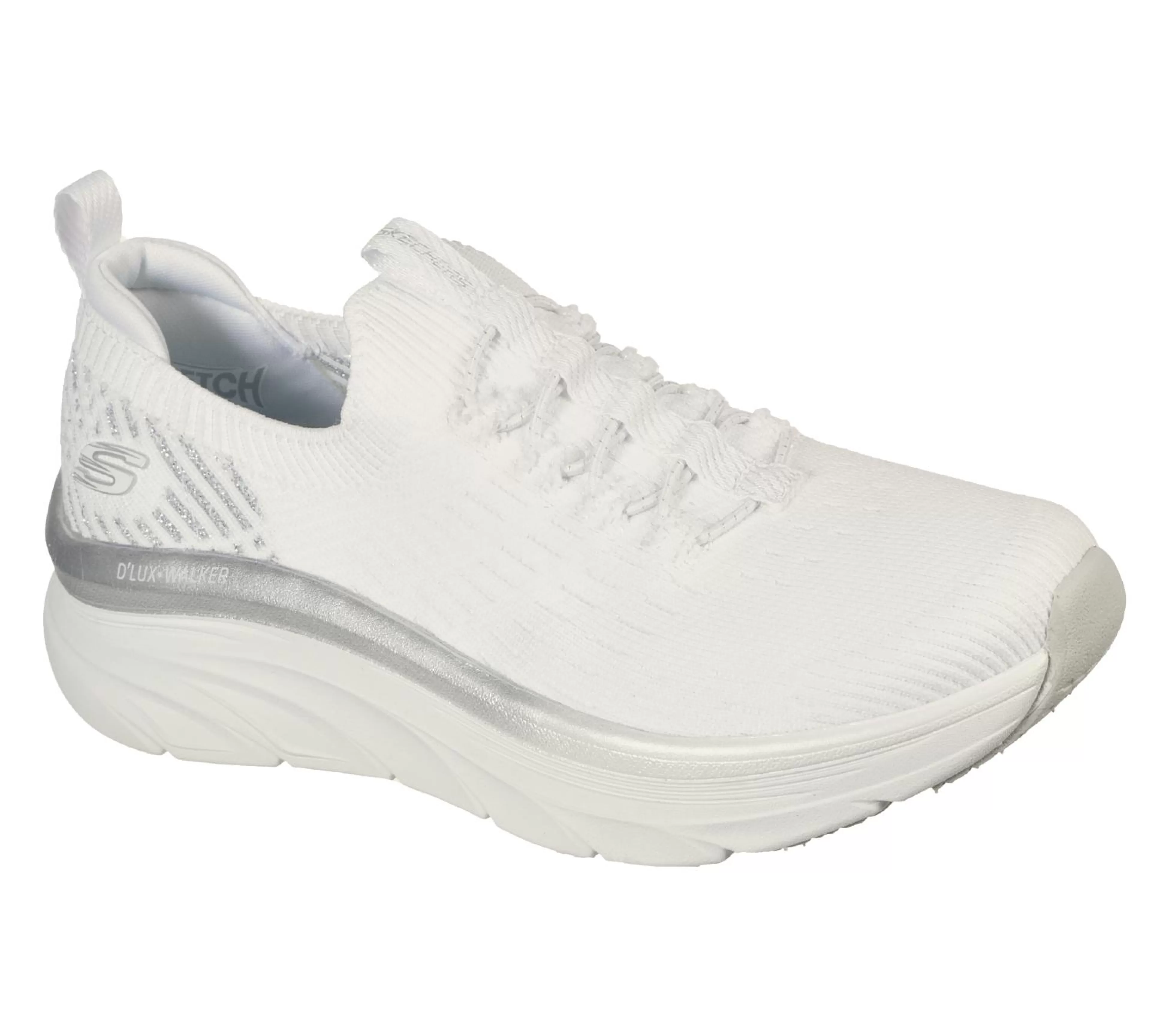 SKECHERS Sportieve Sneakers^Relaxed Fit: D'Lux Walker - Let It Glow WIT / ZILVER