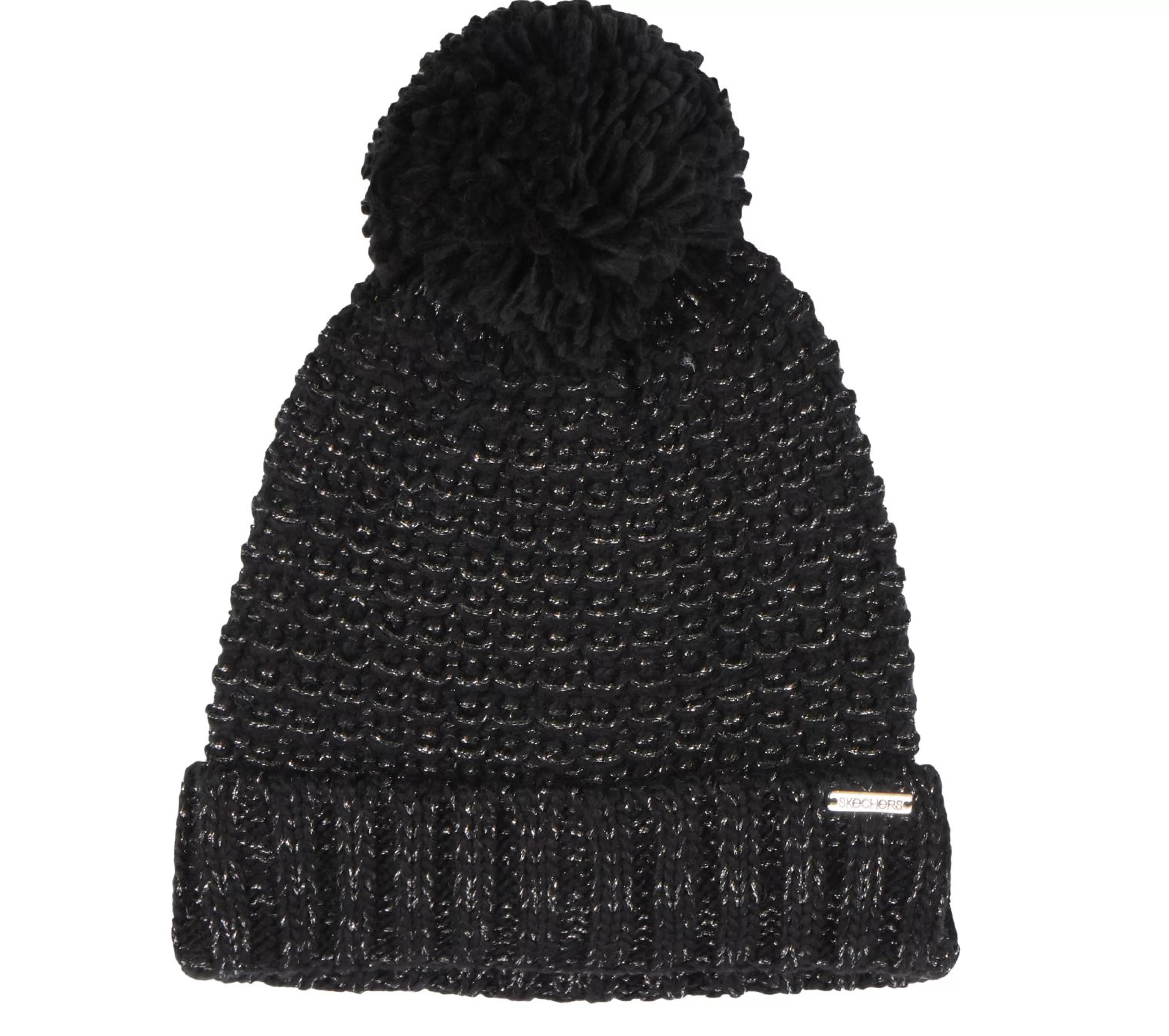 SKECHERS Petten | Petten^Reverse Stitch Pom-Pom Beanie ZWART