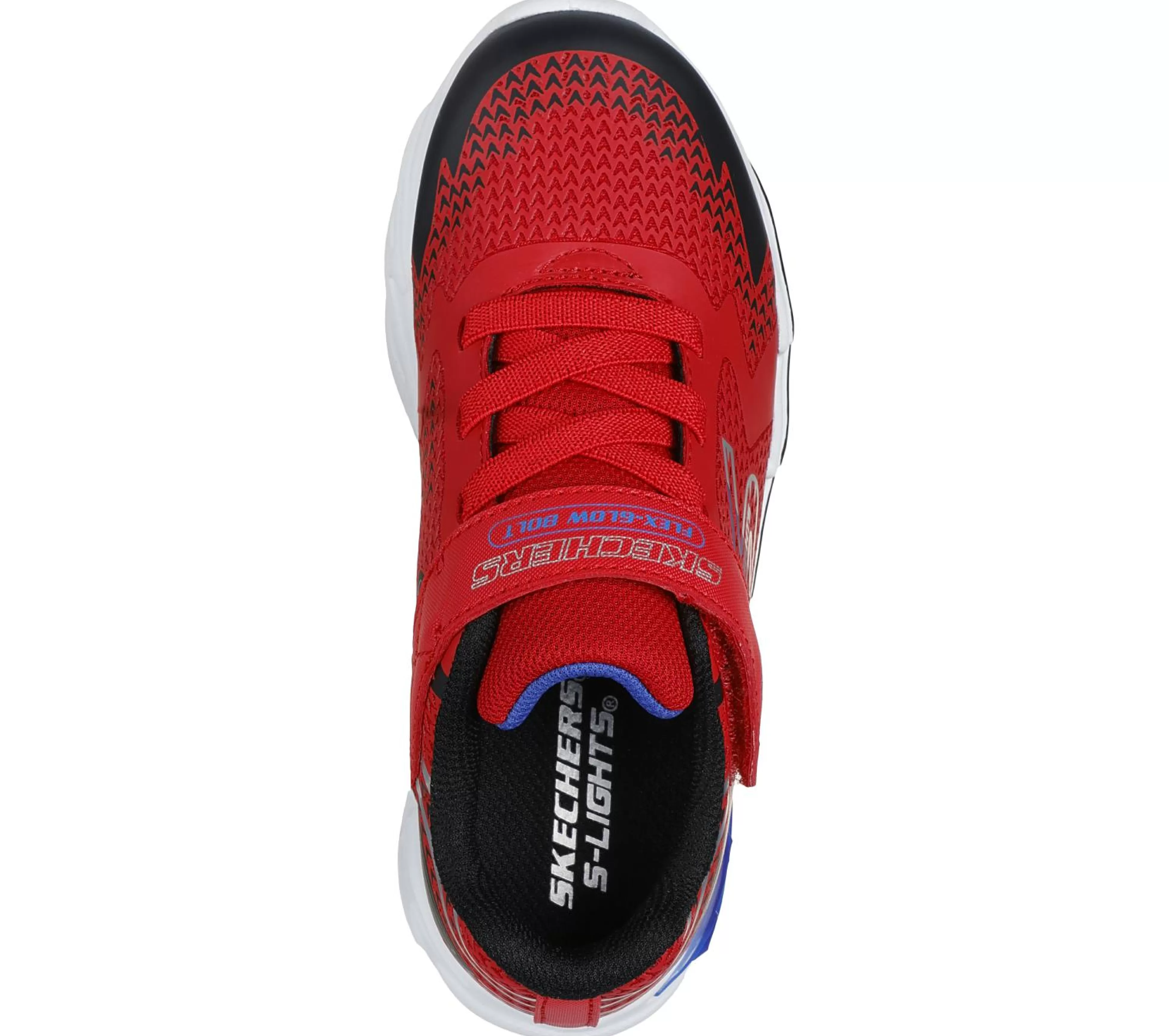 SKECHERS Lichtjes Schoenen | Instappers^S Lights: Flex-Glow Bolt ROOD / ZWART