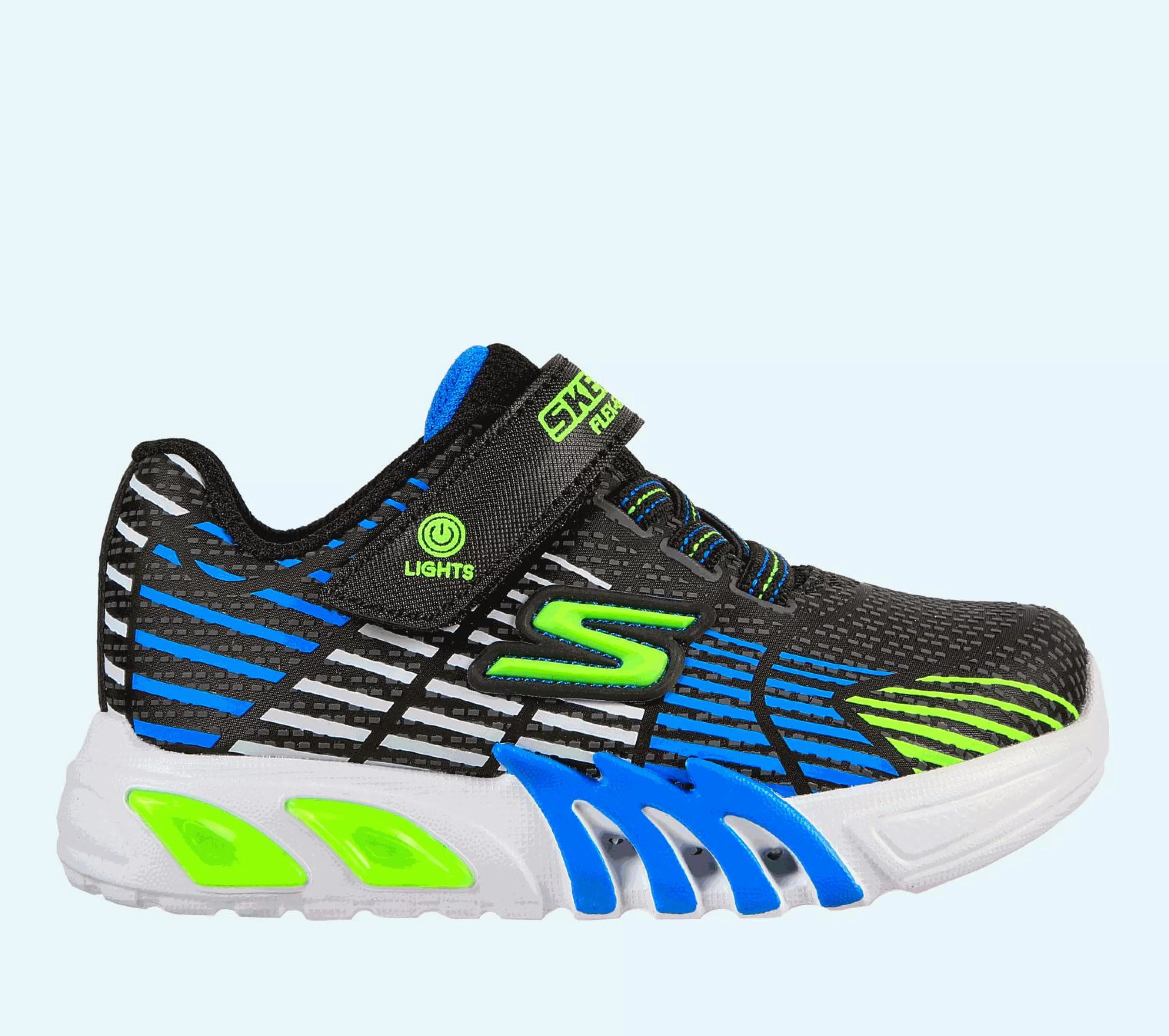 SKECHERS Sneakers | Lichtjes Schoenen^S Lights: Flex-Glow Elite ZWART / BLAUW / LIMOEN