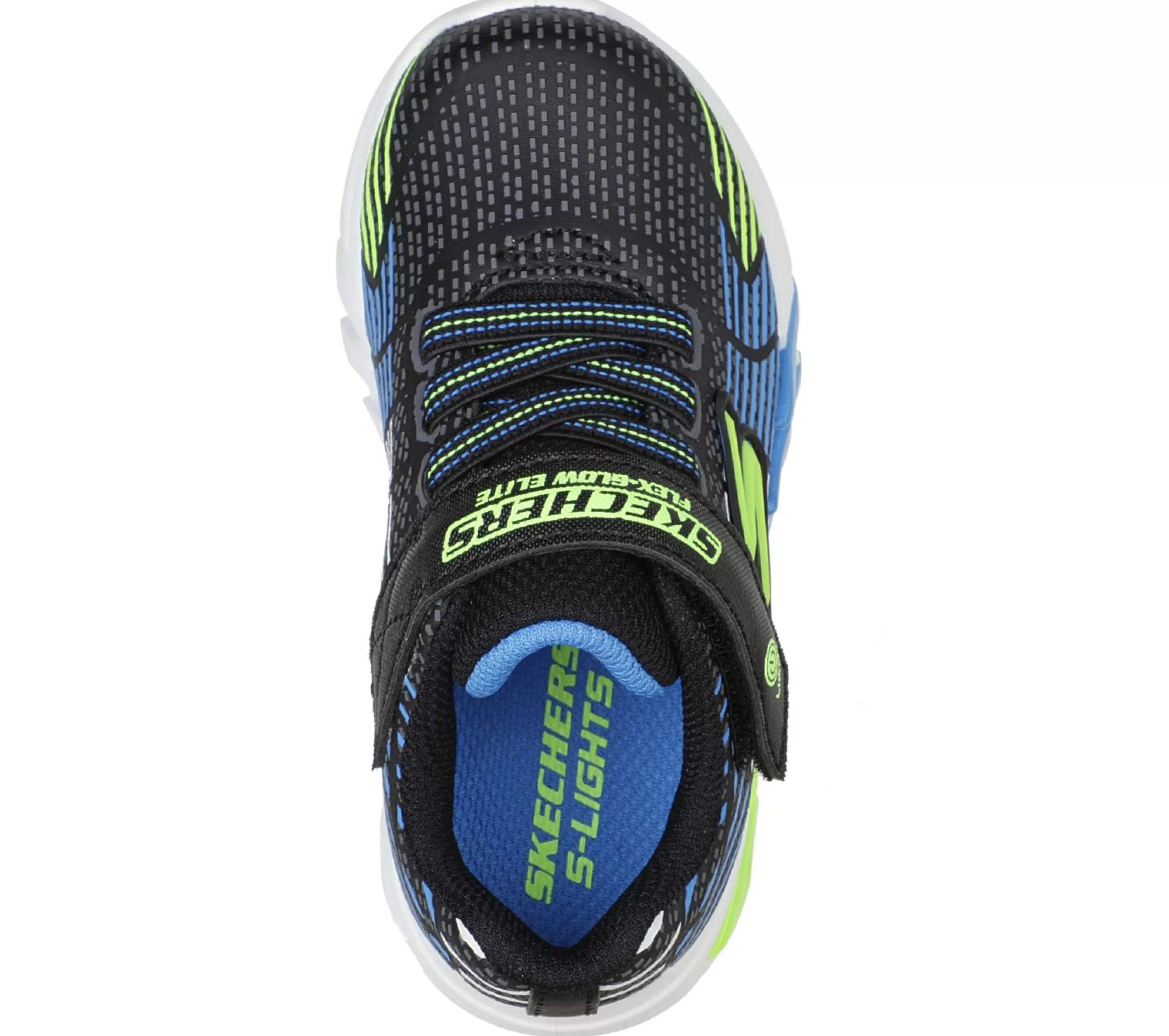 SKECHERS Sneakers | Lichtjes Schoenen^S Lights: Flex-Glow Elite ZWART / BLAUW / LIMOEN