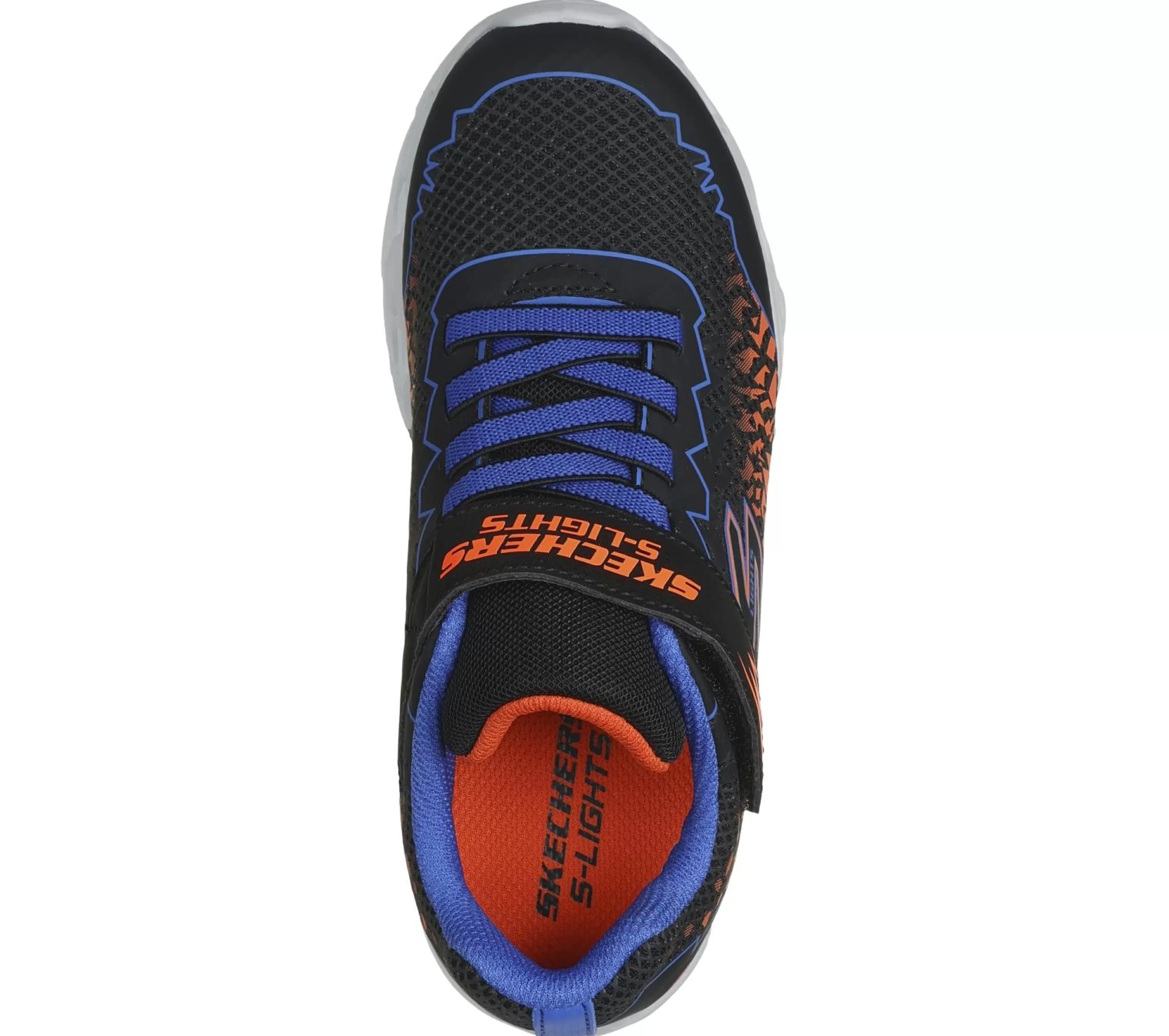 SKECHERS Lichtjes Schoenen | Instappers^S Lights: Vortex 2.0 - Zorento ZWART / BLAUW / ORANJE