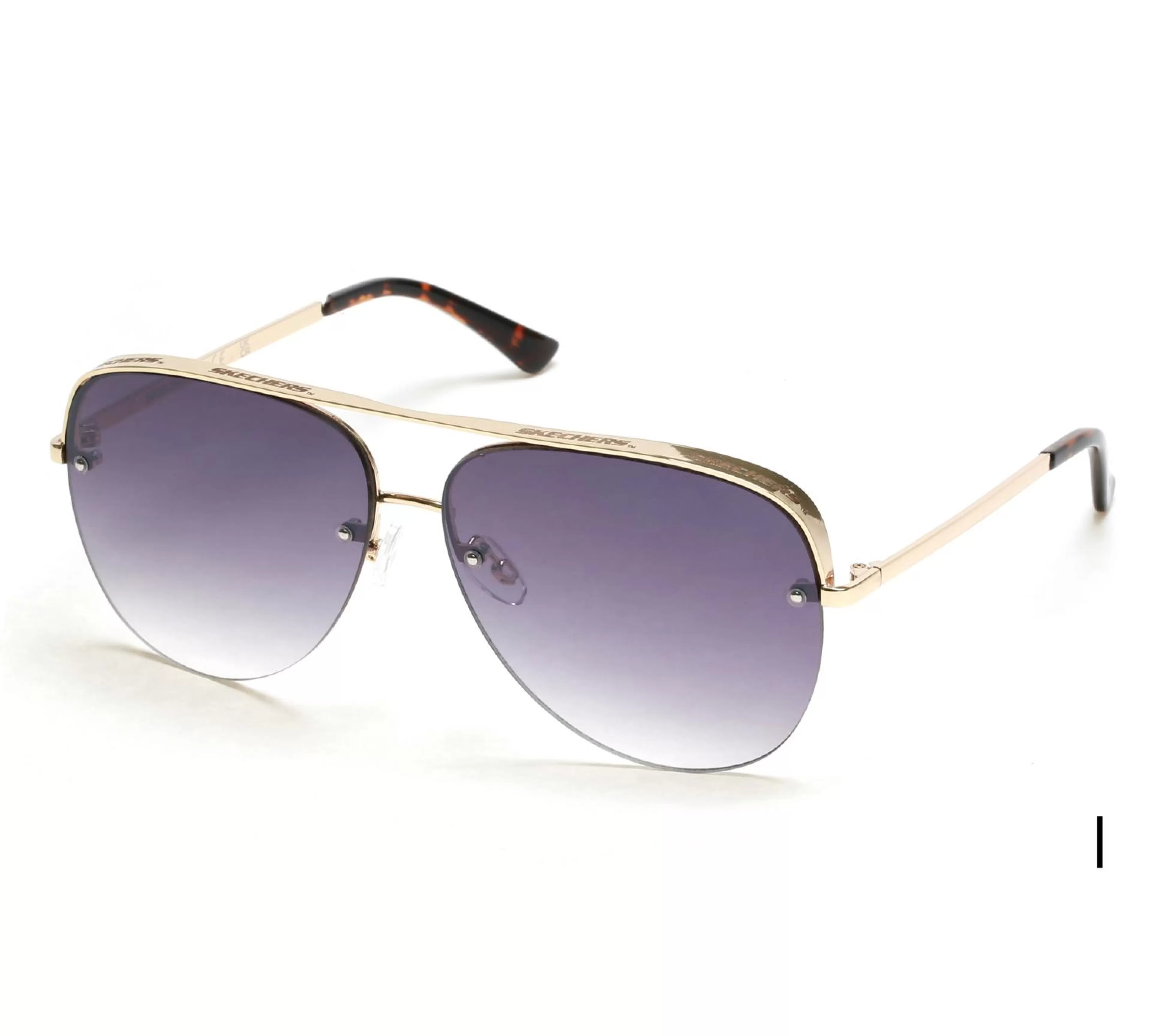 SKECHERS Zonnebrillen^Semi-Rimless Metal Aviator LICHT GOUD