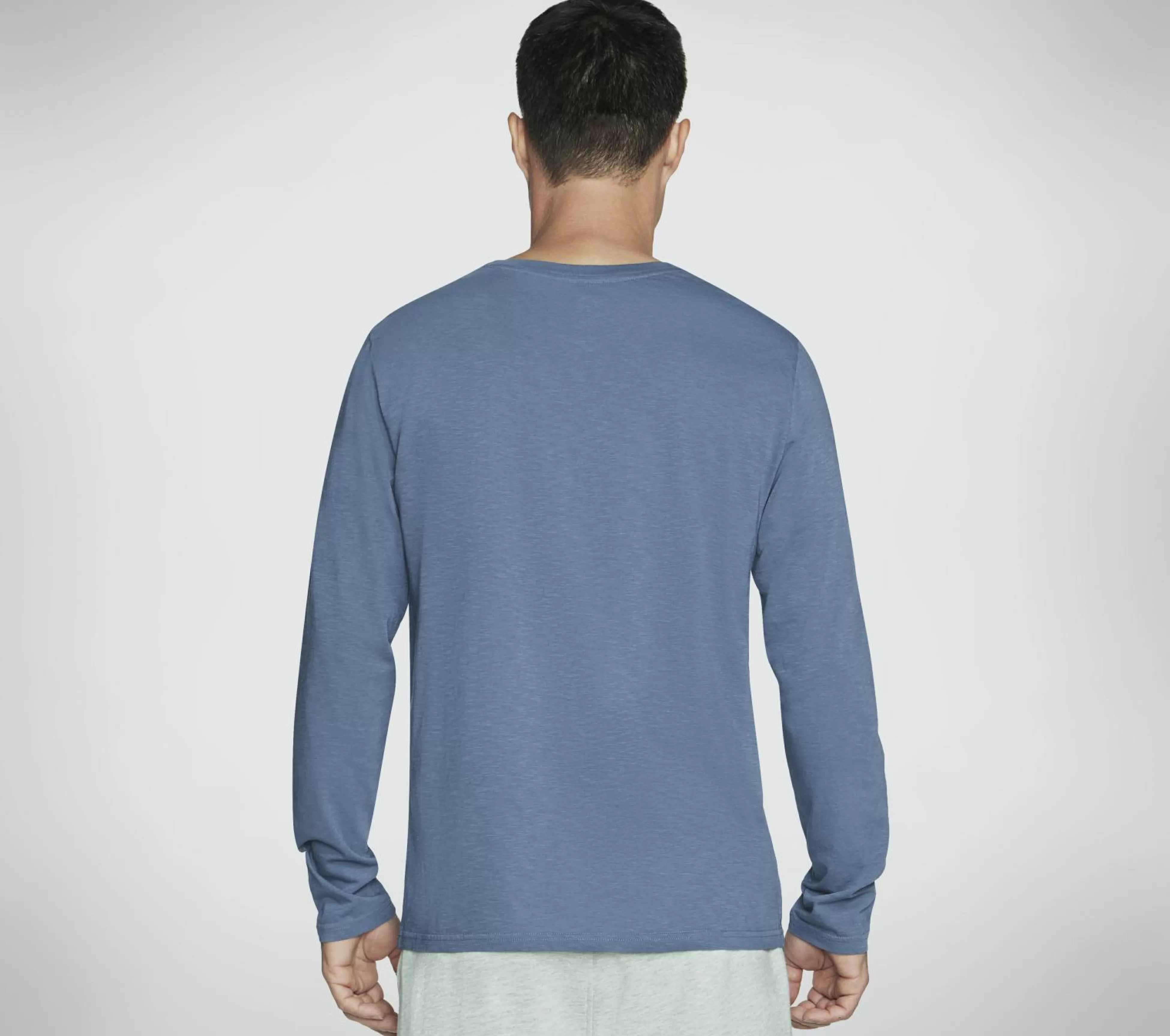 SKECHERS Tops | Tops^SKECH-BREEZE Slub L/S Henley BLAUW / GRIJS