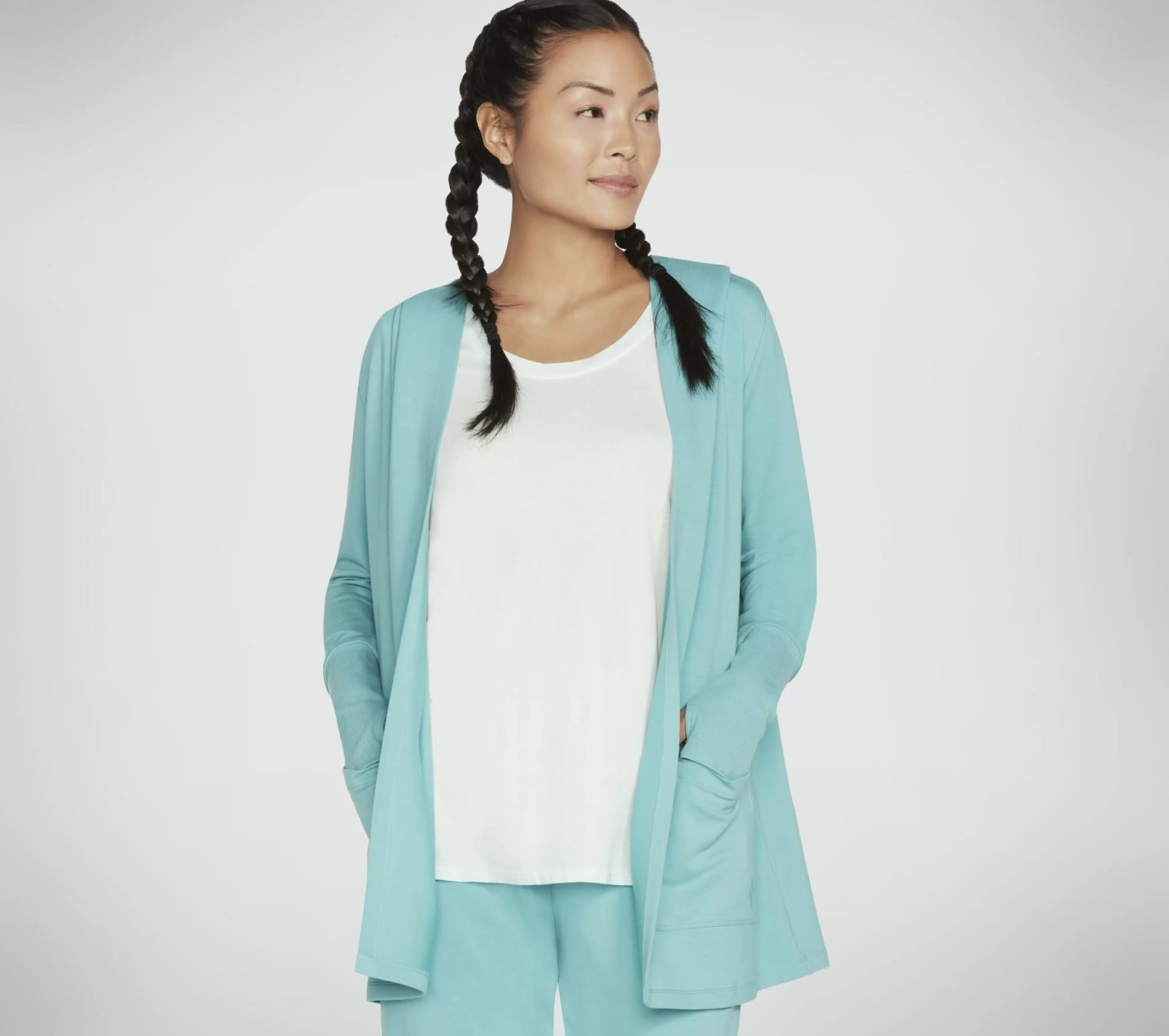 SKECHERS Tops | Tops^ Apparel Everyday Belted Hoodigan TURKOOIS