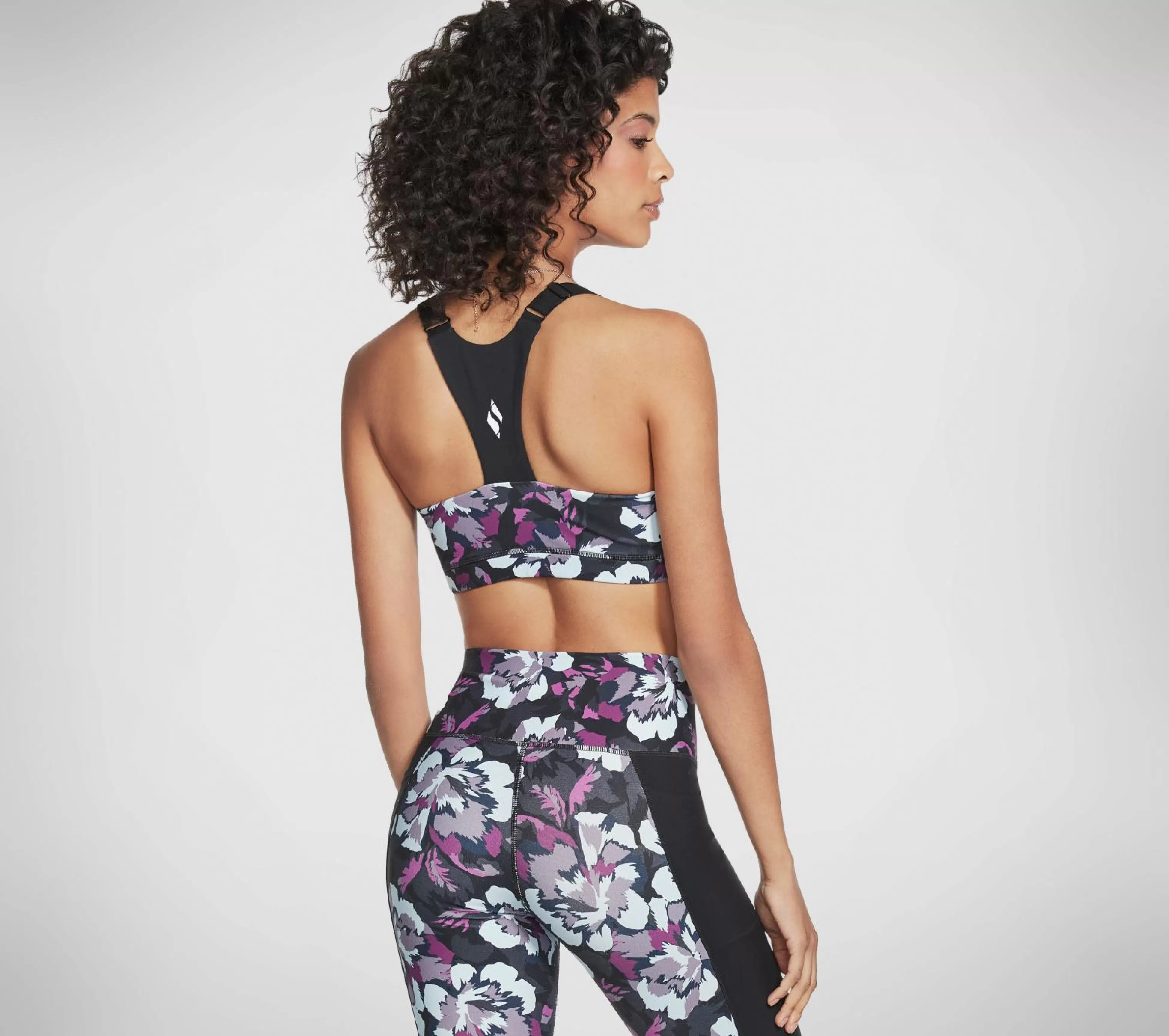 SKECHERS Tops | Tops^ Apparel Orchid Bloom Zip Bra ZWART / MULTI