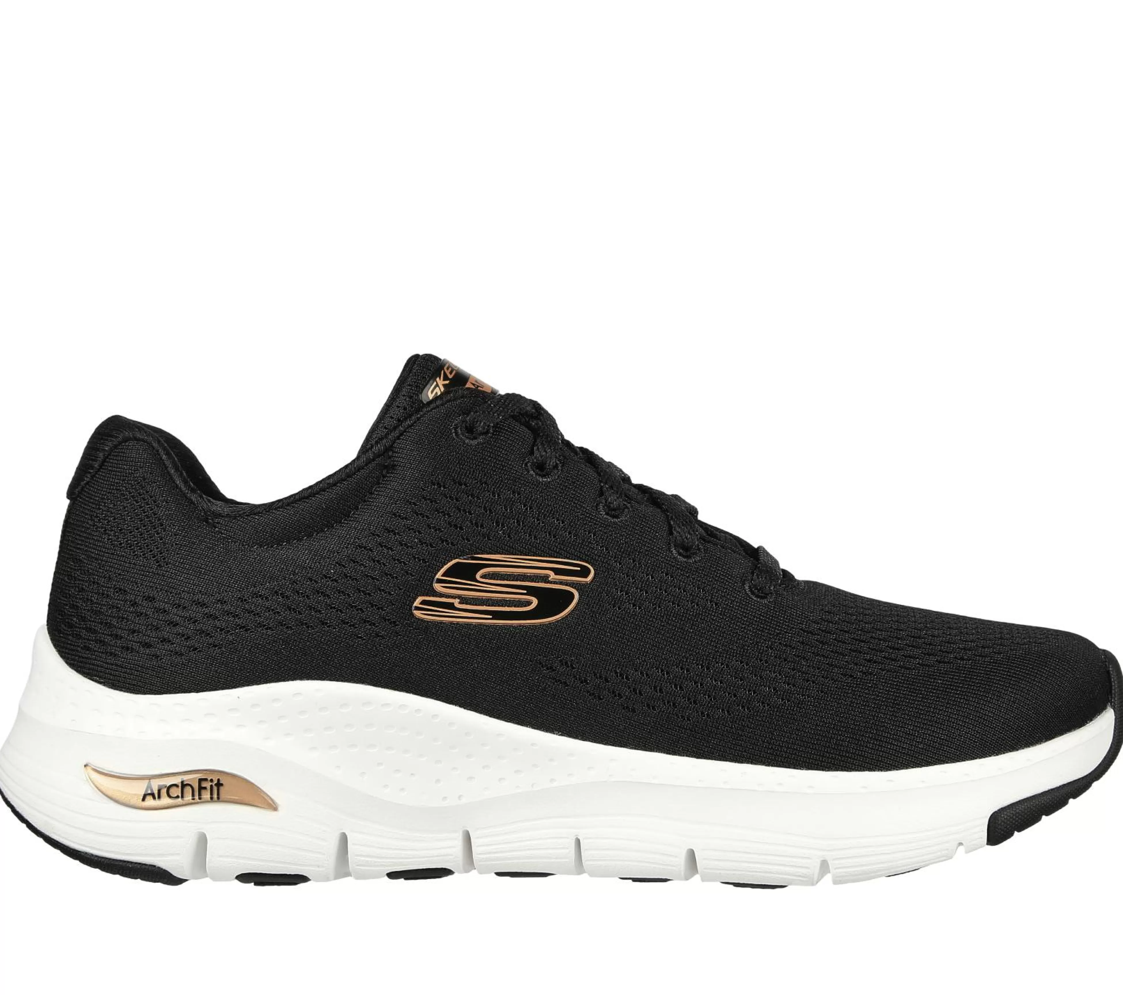 SKECHERS Veterschoenen | Sportieve Sneakers^ Arch Fit - Big Appeal ZWART / ROOS GOUD