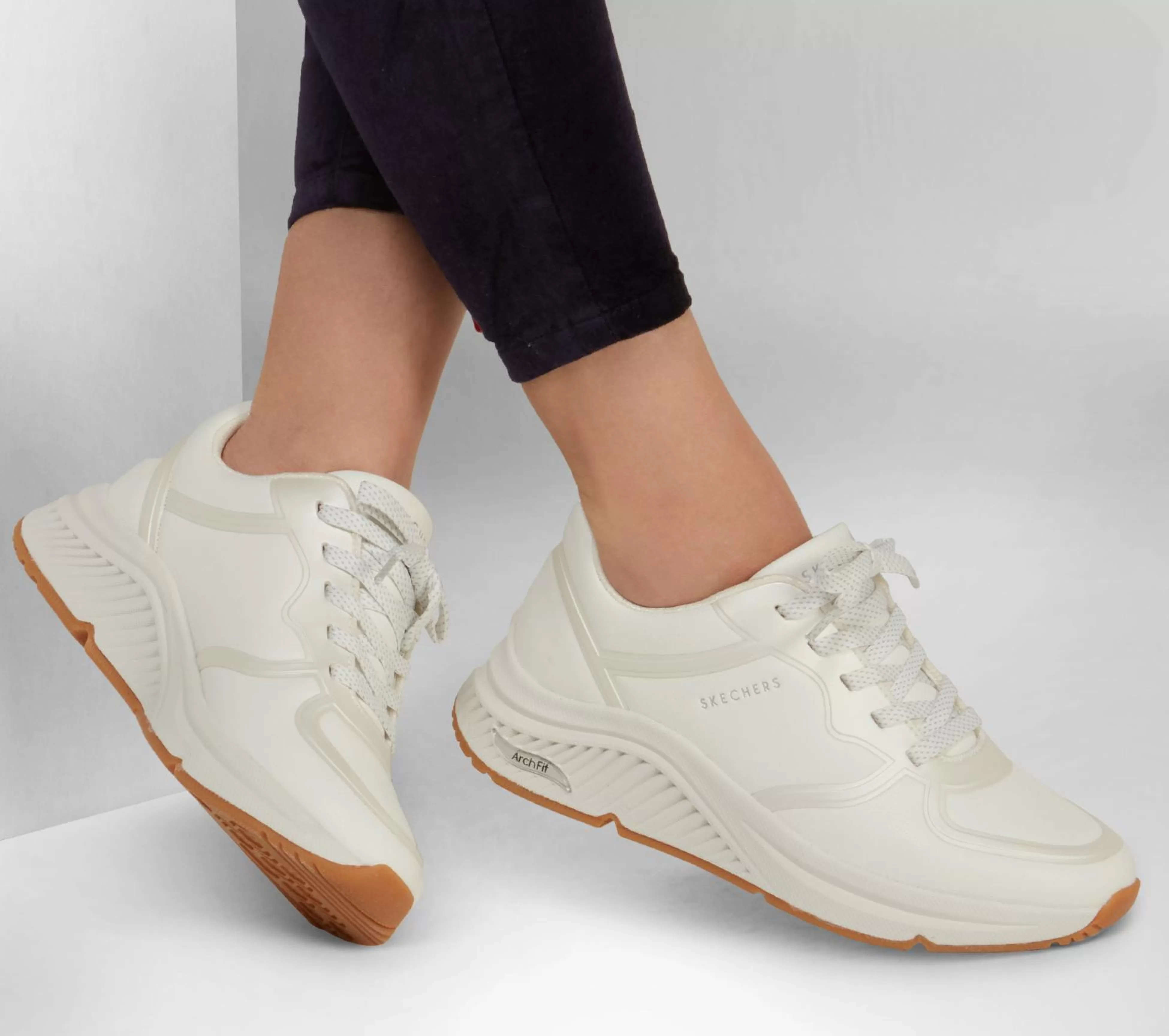 SKECHERS Veterschoenen | Casual Sneakers^ Arch Fit S-Miles - Mile Makers WIT