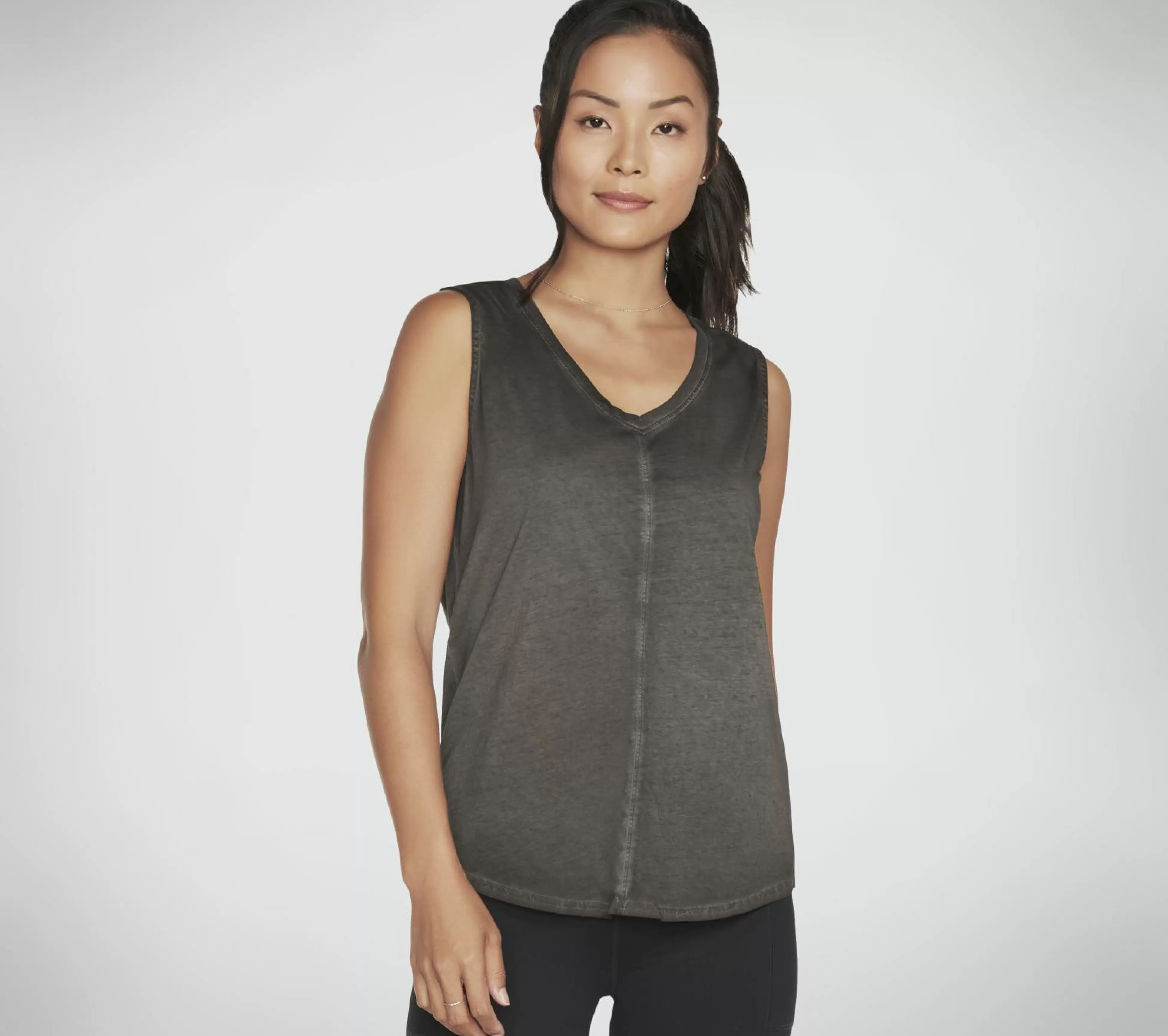 SKECHERS Tops | Tops^ Diamond Wash Hatha V-neck Tank ZWART