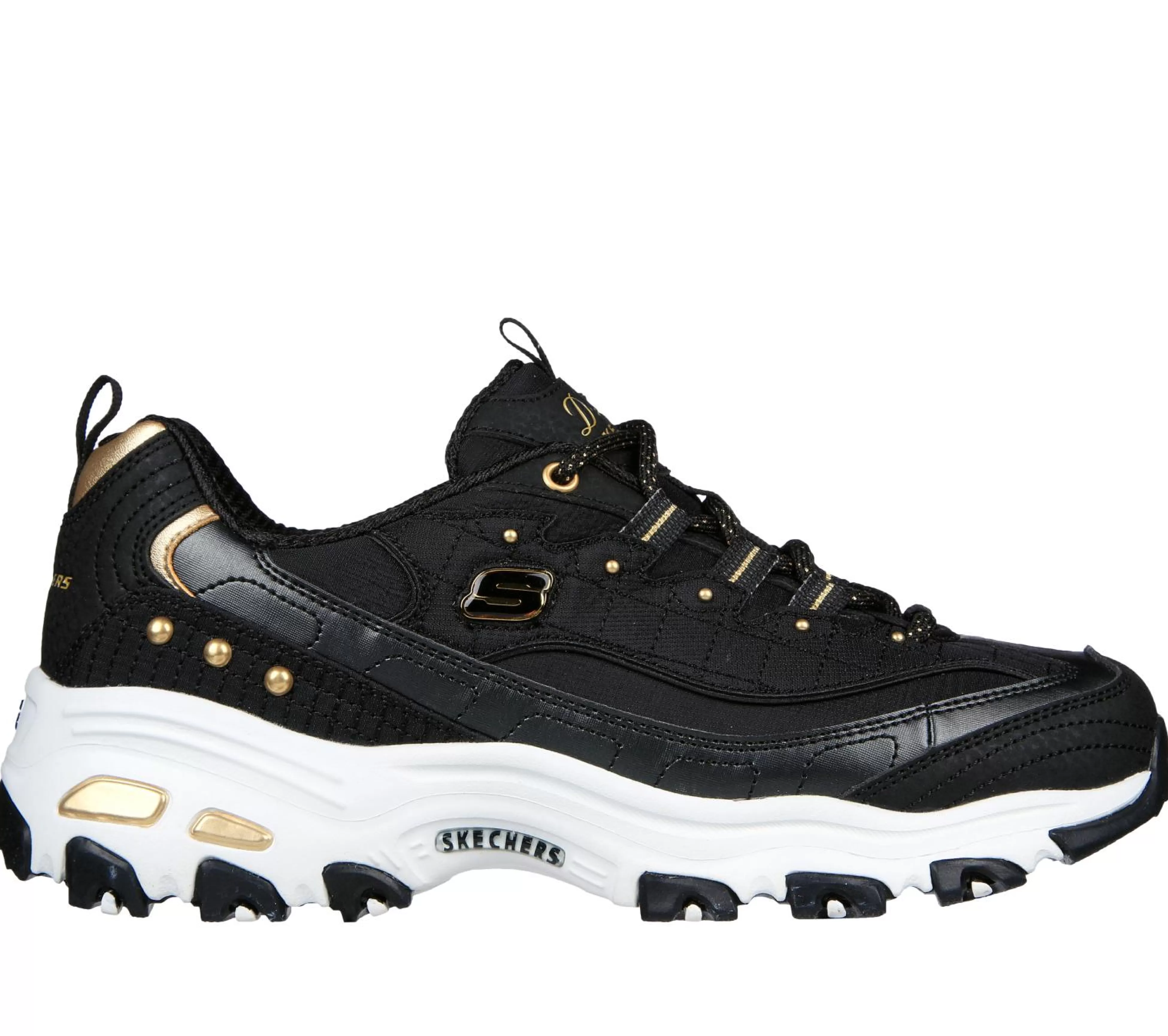 SKECHERS Veterschoenen | Casual Sneakers^ D'Lites ZWART / GOUD