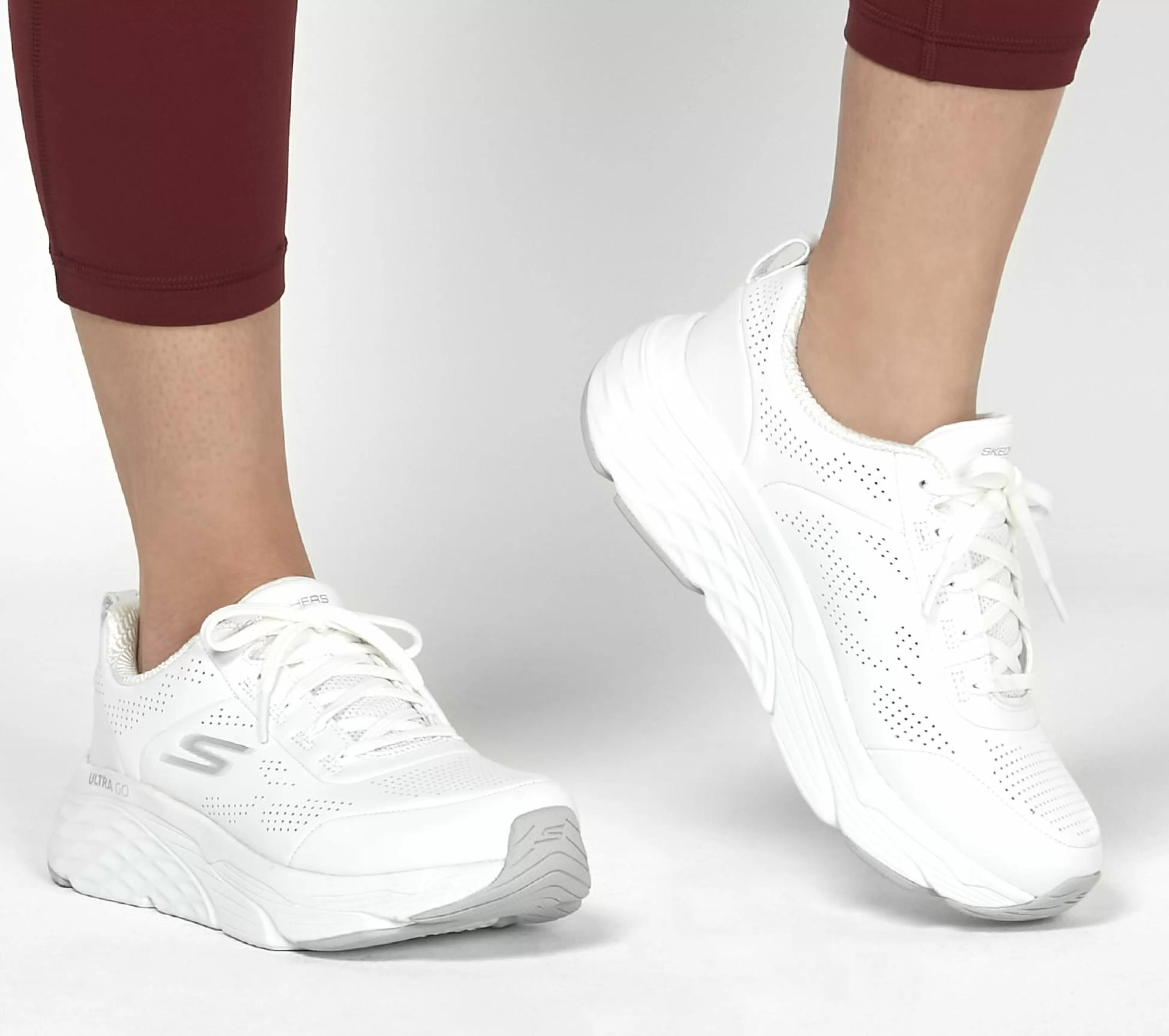 SKECHERS Veterschoenen | Sportieve Sneakers^ Max Cushioning Elite - Step Up WIT / ZILVER