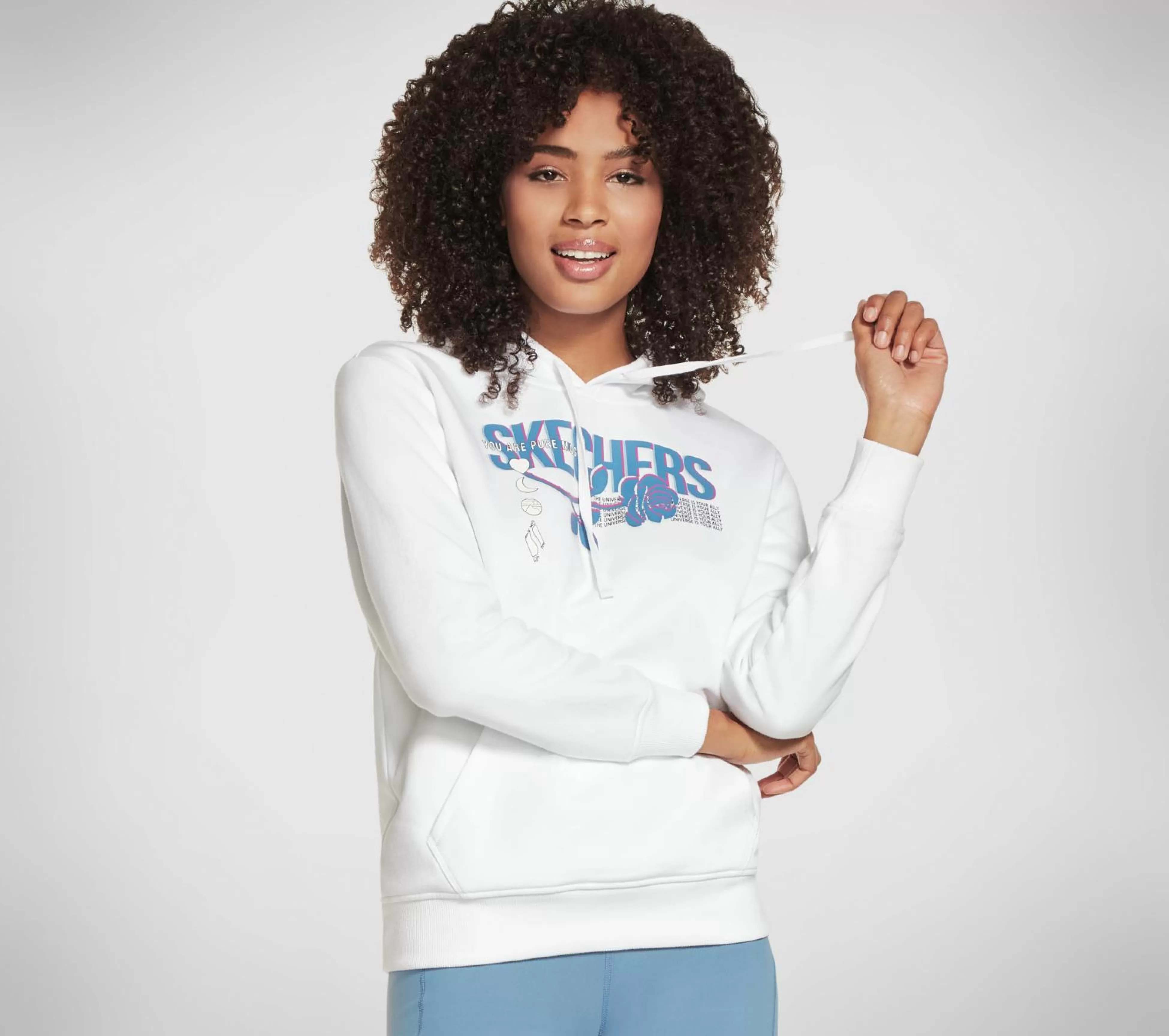 SKECHERS Tops | Tops^ Rose Hoodie WIT